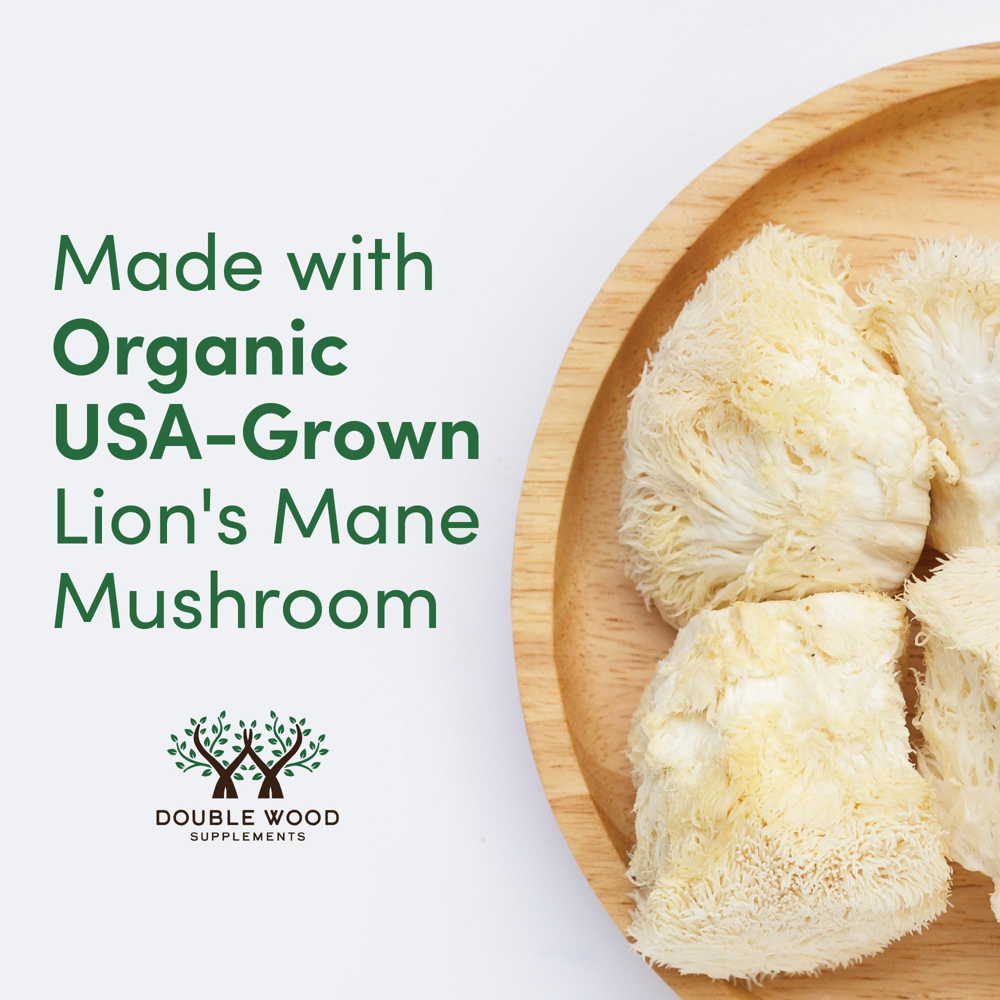 Lions Mane Supplement Mushroom Capsules (Two Month Supply - 120 Count) for Brain Double Wood Supplements buy supplements canada