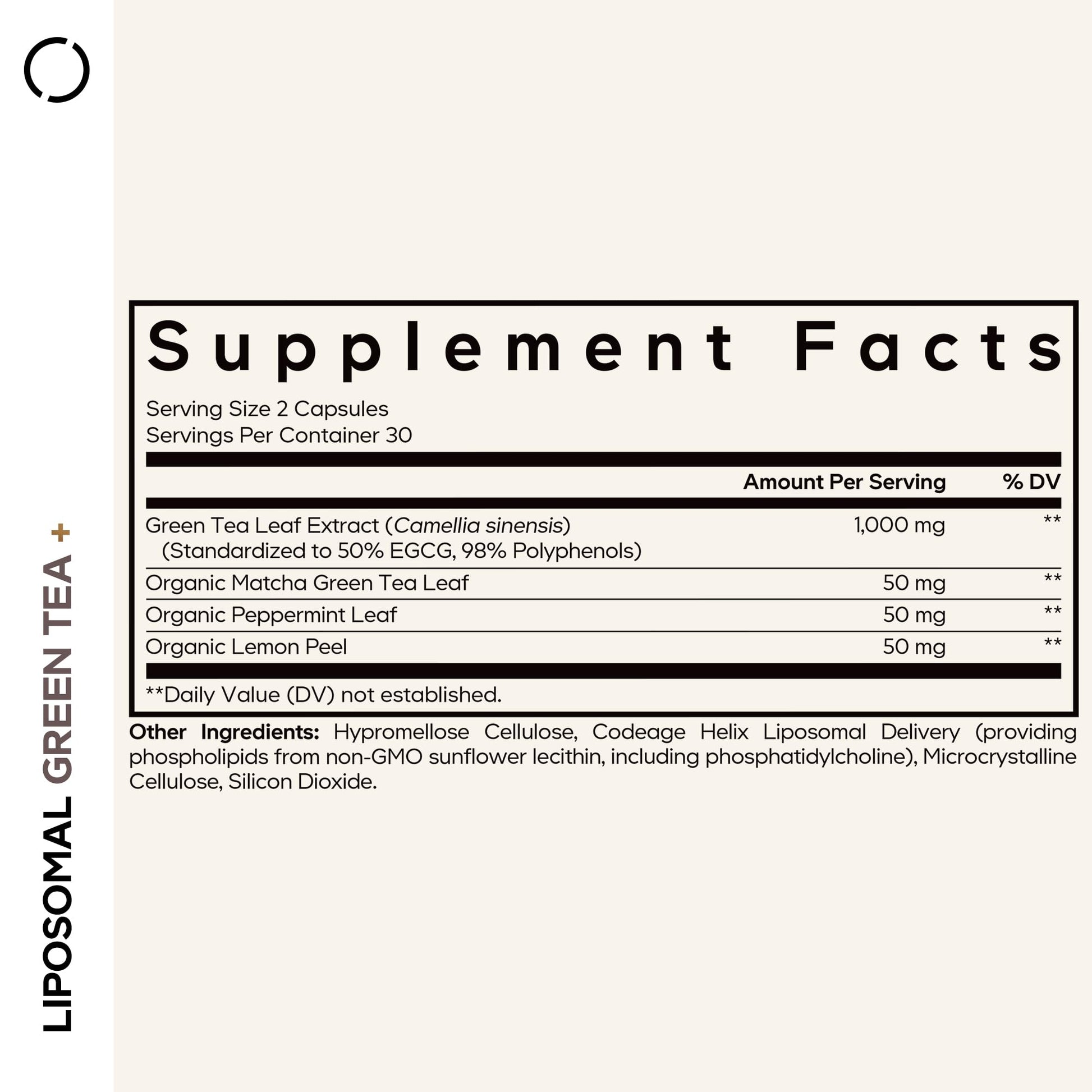 Codeage Liposomal Green Tea+ EGCG 50% Green Tea Extract, Organic Matcha Green Powder, Peppermint Leaf, Lemon Peel, Liposomal Delivery - Vegan Pils Supplement - Non-GMO - 60 Capsules Codeage buy supplements canada