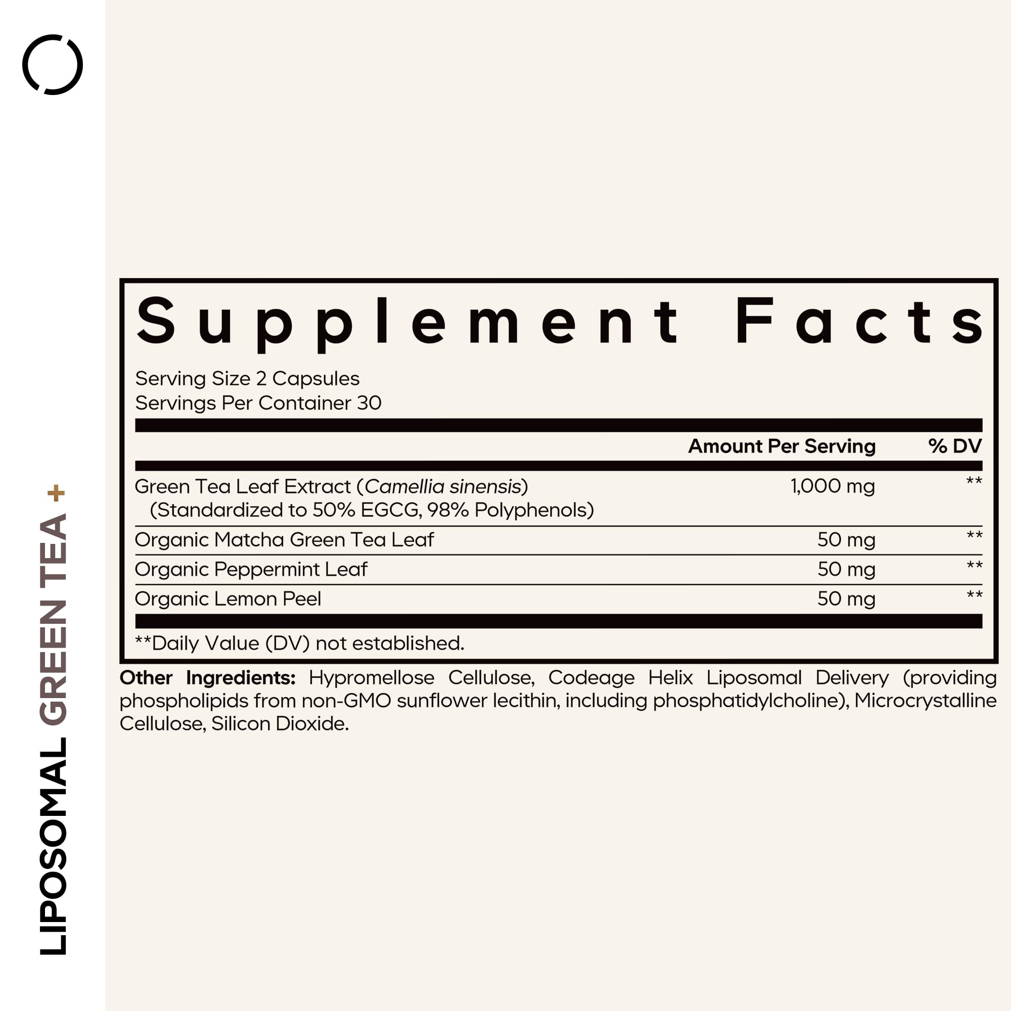 Codeage Liposomal Green Tea+ EGCG 50% Green Tea Extract, Organic Matcha Green Powder, Peppermint Leaf, Lemon Peel, Liposomal Delivery - Vegan Pils Supplement - Non-GMO - 60 Capsules Codeage buy supplements canada