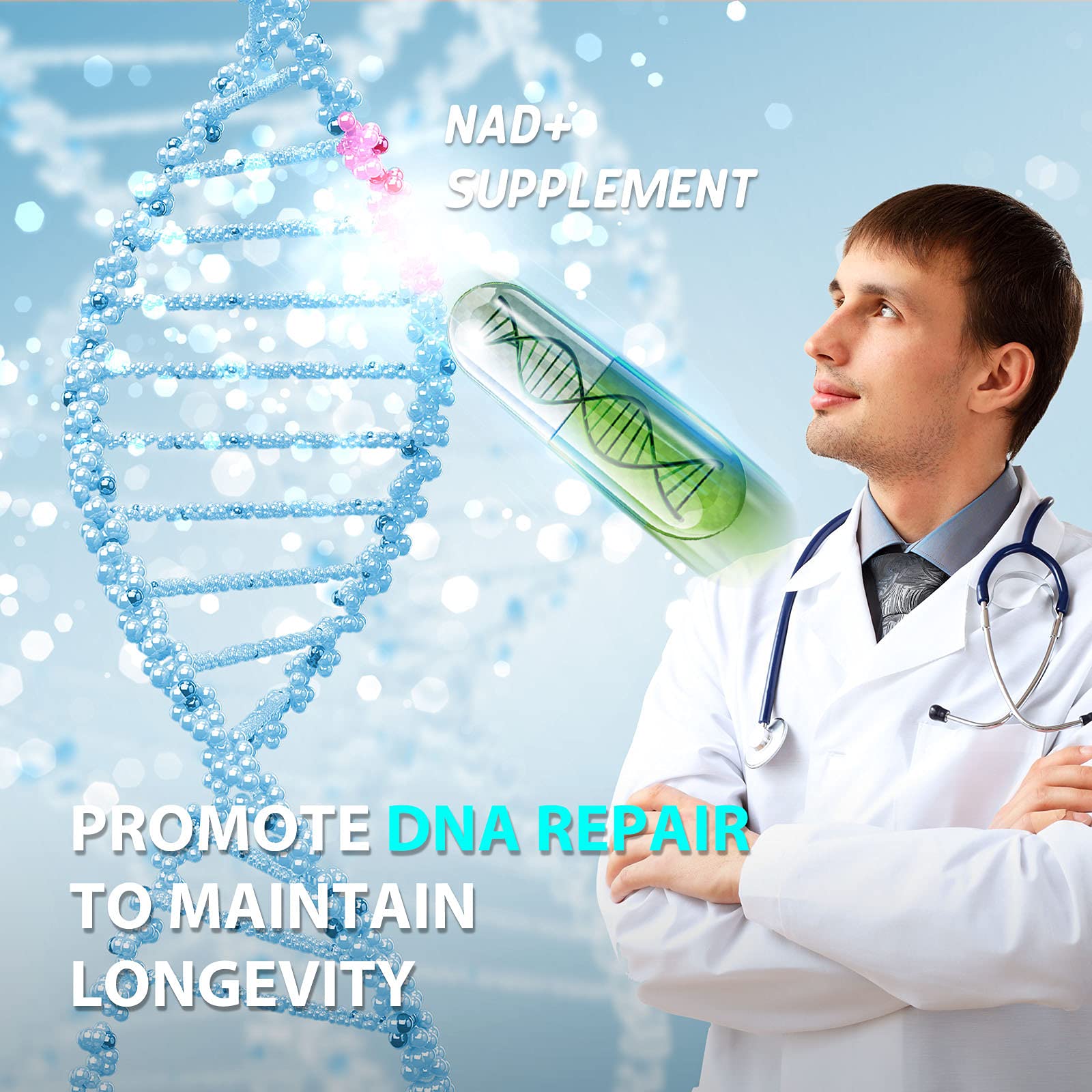 TEATTY NAD+ & Resveratrol Supplement - NMN Alternative with 120 Capsules, Anti-Aging Cellular Support, Energy & Longevity Booster, DNA Repair Formula TEATTY buy supplements canada