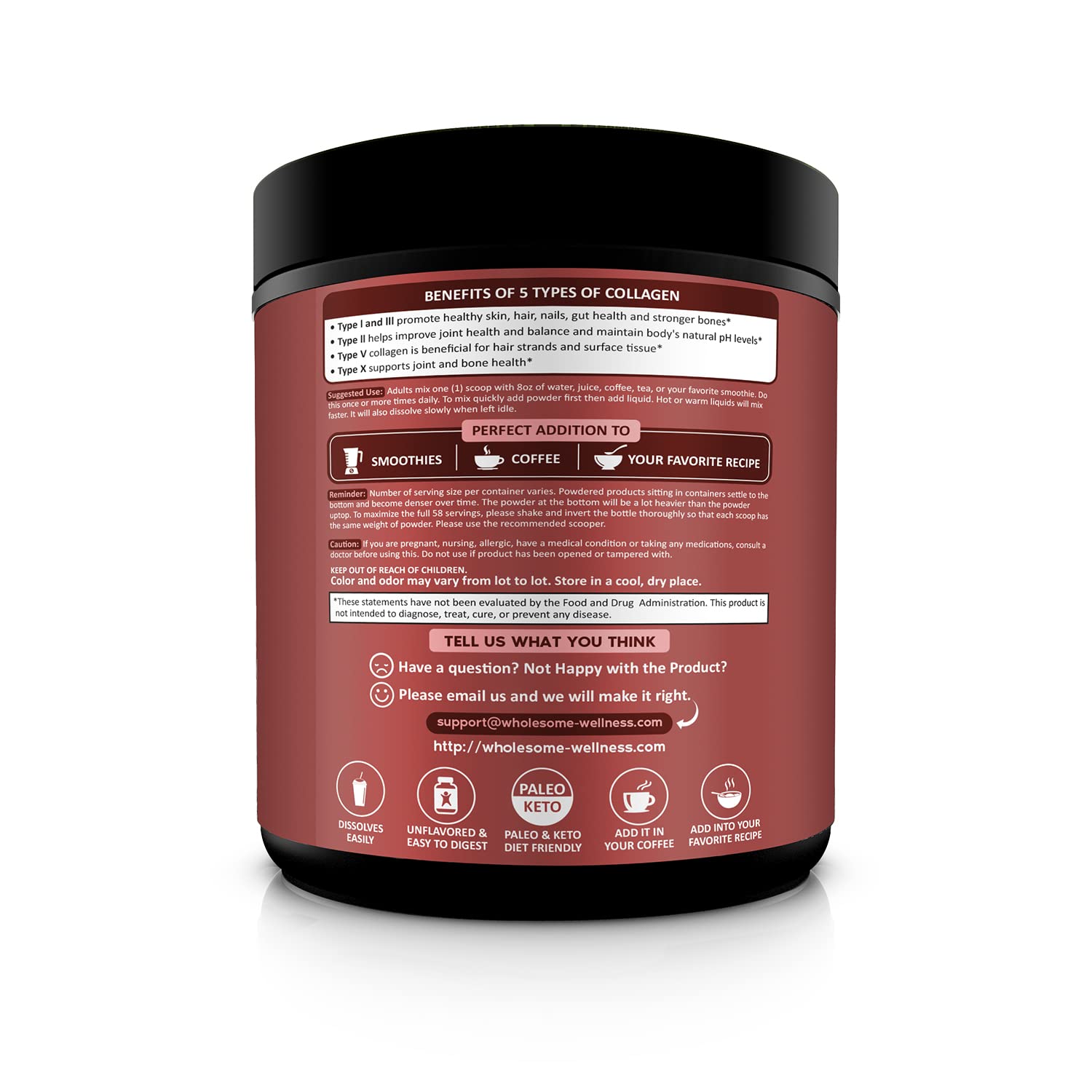 Multi Collagen Protein Powder Hydrolyzed (Type I II III V X) Grass-Fed All-in-One Super Wholesome Wellness buy supplements canada