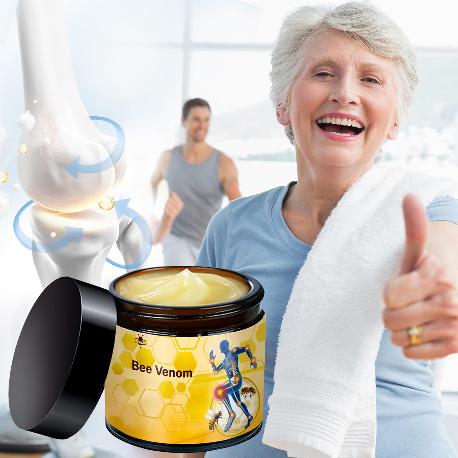 2 Pcs Bee Venom Cream, Professional Bee Venom Cream, Natural Joint Gel, for Neck,Waist,Back Hand Feet and Leg LinTsing buy supplements canada