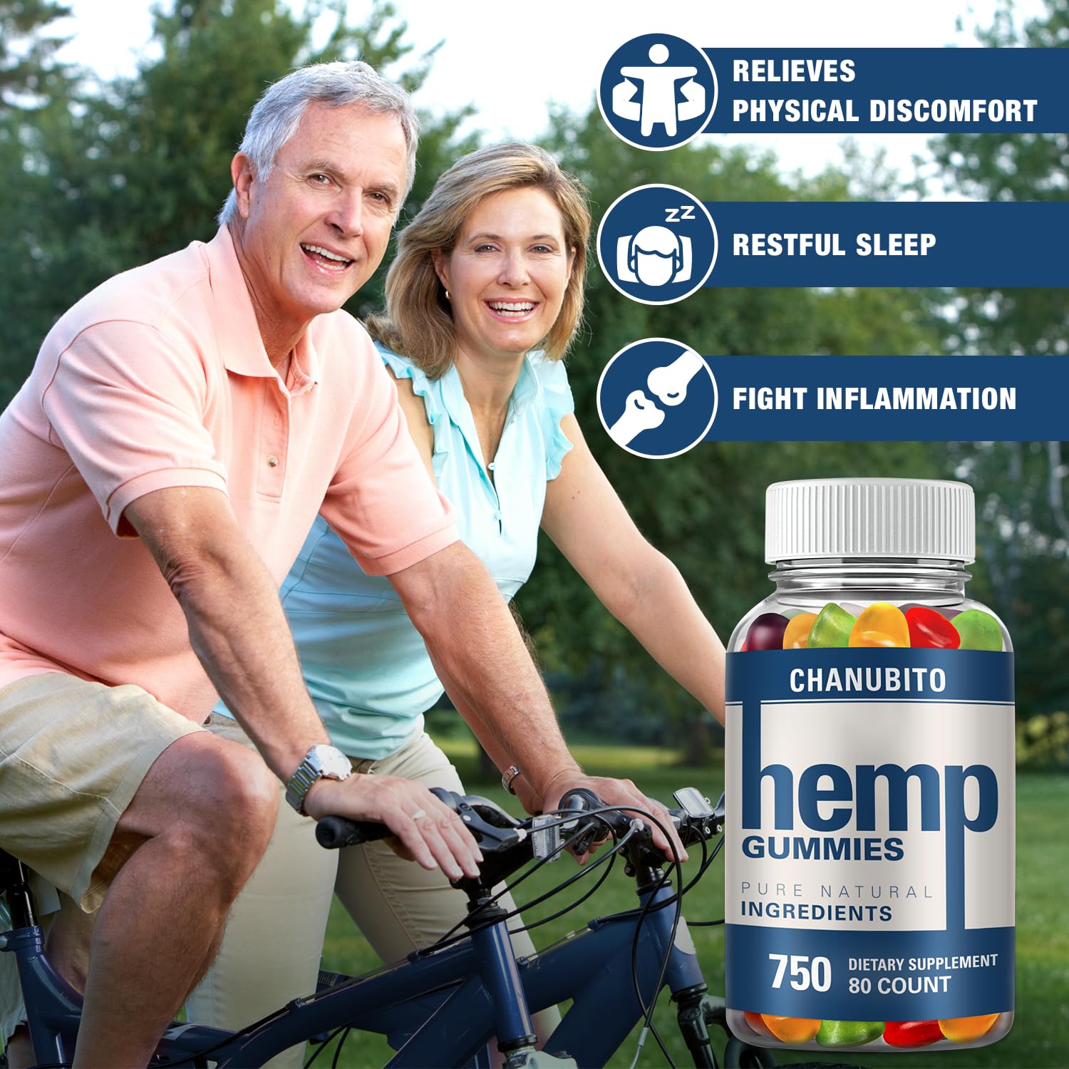 Hemp Gummies Organic High Potency Hemp Supplement - Pain, Sleep, Stress CHANUBITO buy supplements canada