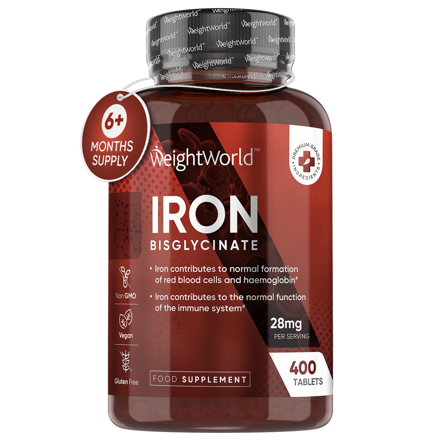 Gentle Iron Tablets High Strength 28mg - 400 Tablets (6+ Months Supply) - Vegan Iron WeightWorld buy supplements canada