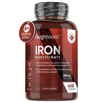 Gentle Iron Tablets High Strength 28mg - 400 Tablets (6+ Months Supply) - Vegan Iron WeightWorld buy supplements canada