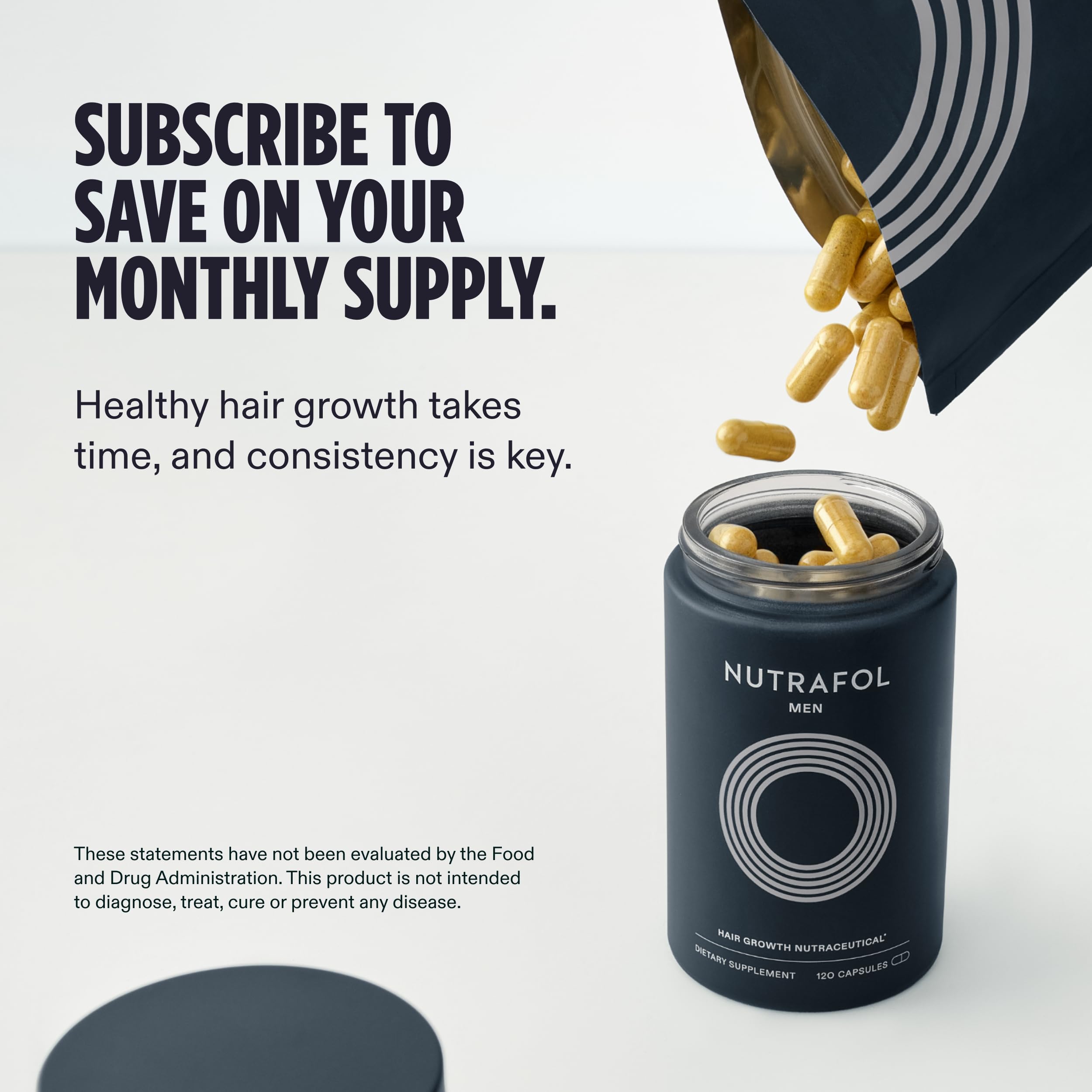 Nutrafol Men's Hair Growth Supplements, Clinically Tested for Visibly Thicker Hair and Scalp Coverage, Dermatologist Recommended - 1 Month Supply Nutrafol buy supplements canada