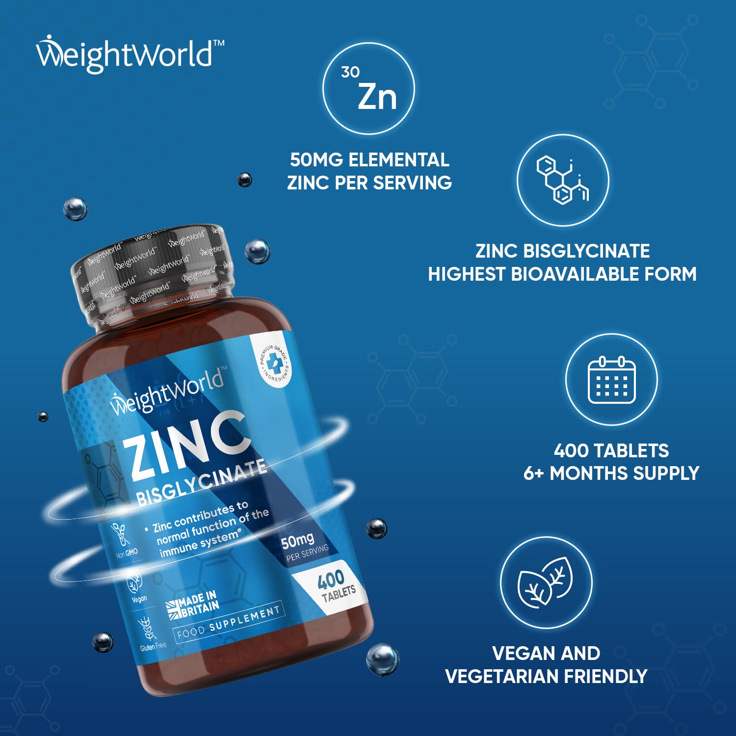 High Strength Zinc Tablets 50mg – 400 Vegan Zinc Bisglycinate Tablets 6+ Months WeightWorld buy supplements canada