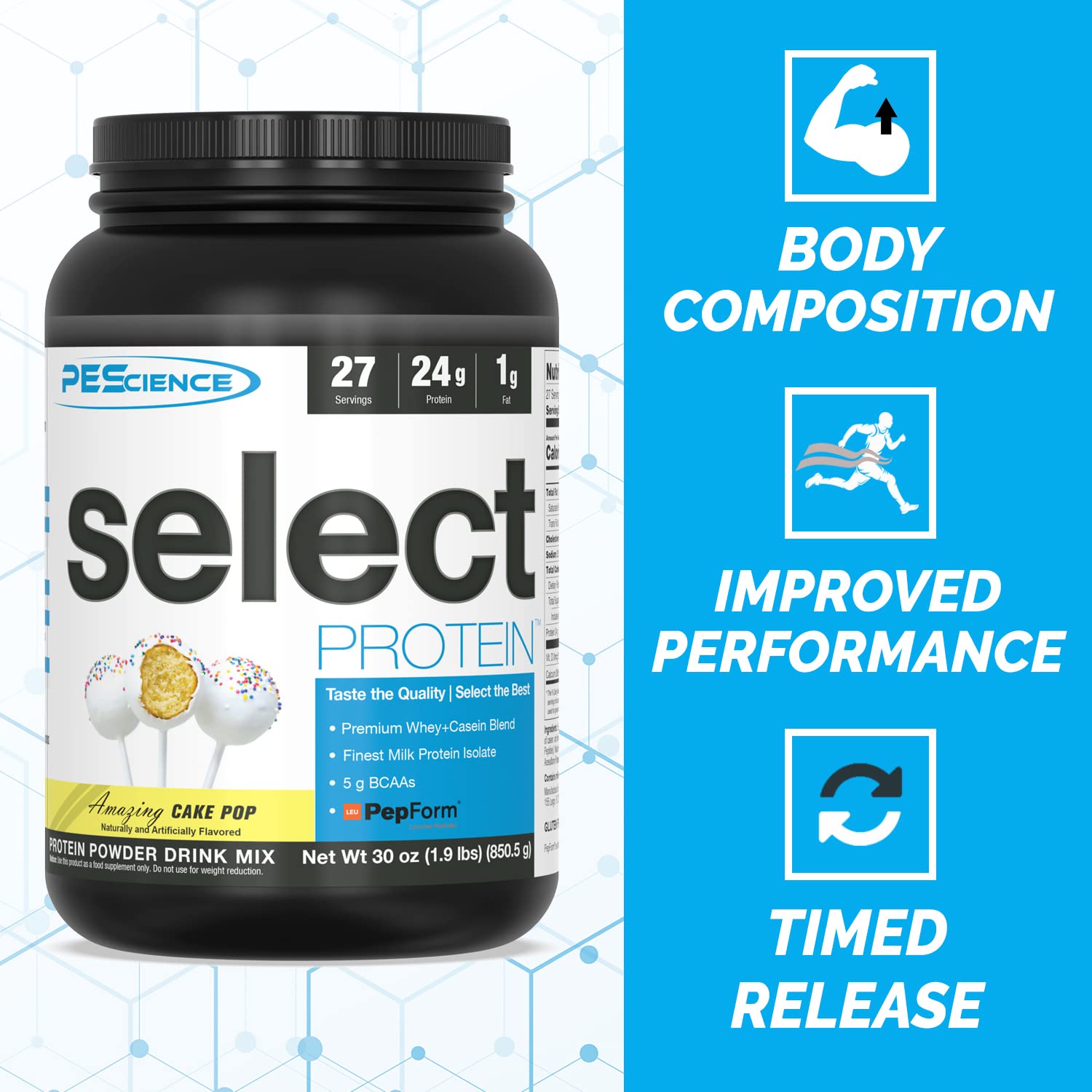 PEScience Select Low Carb Protein Powder, Cake Pop, 27 Serving, Keto Friendly PEScience buy supplements canada