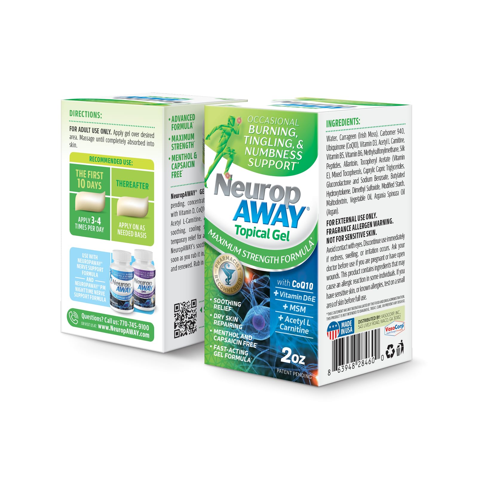 NeuropAWAY® Maximum Strength Gel, for Nerve discomfort, Burning, Tingling, and Numbness 2oz NeuropAWAY buy supplements canada