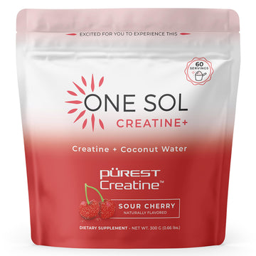 One Sol Creatine for Women, All Natural Women's Creatine Powder w Pure Creatine & Coconut Water, Increase Lean Muscle Mass, Reduce Recovery Time, Promote Brain & Bone Health (Sour Cherry, 60 Servings) One Sol buy supplements canada