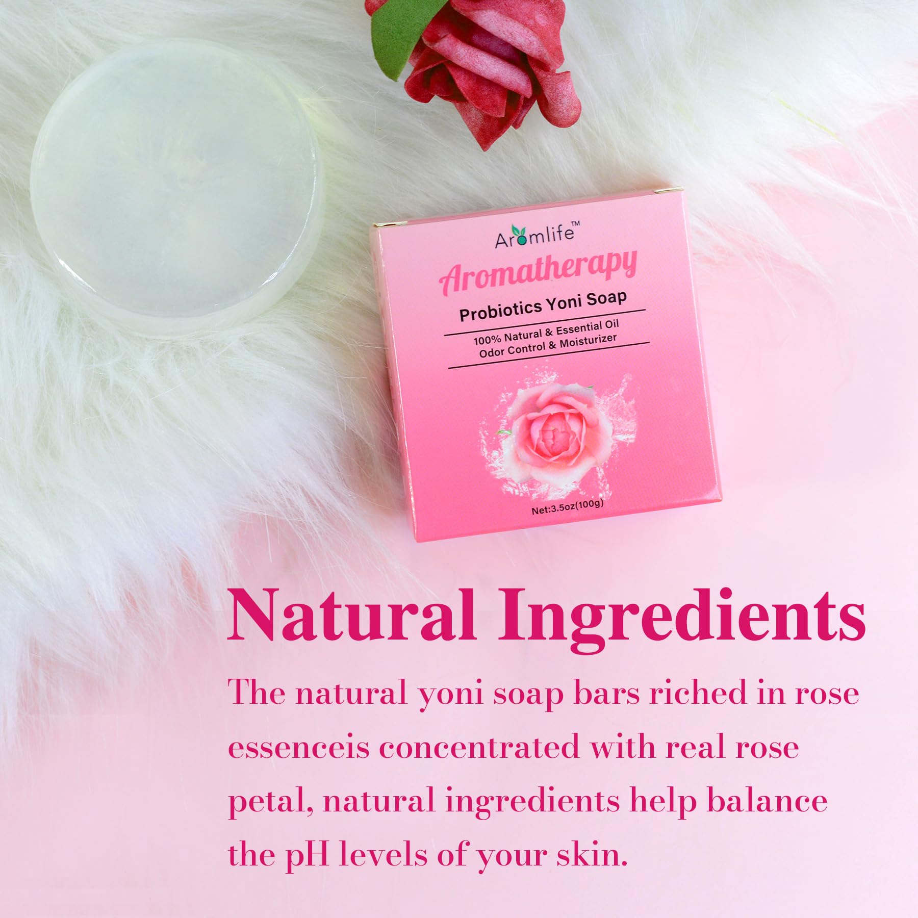 Aromlife Rose Yoni daily Wash Set - Yoni Oil & Yoni Bar & Yoni Feminine Wash, Ph Balance for Women Aromlife buy supplements canada