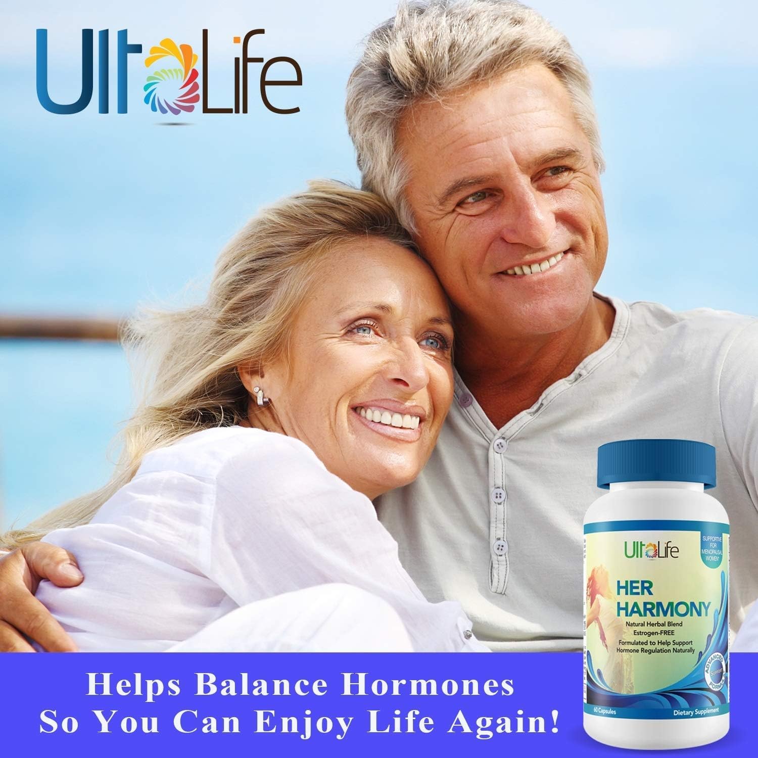 UltaLife Her Harmony Menopause Supplements for Women - Hot Flashes Menopause Relief & Hormone Balance for Women - Contains Black Cohosh, Dong Quai, Red Clover & More - Estrogen Free - 120 Capsules ULTALIFE buy supplements canada