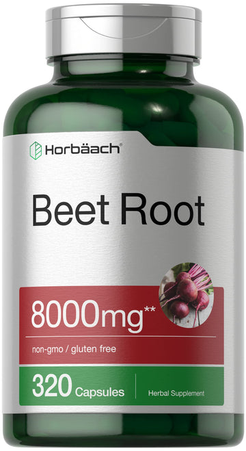 Horbäach Beet Root Powder Capsules | 320 Pills | Non-GMO, Gluten Free Formula | High Potency Herbal Extract Supplement Horbäach buy supplements canada