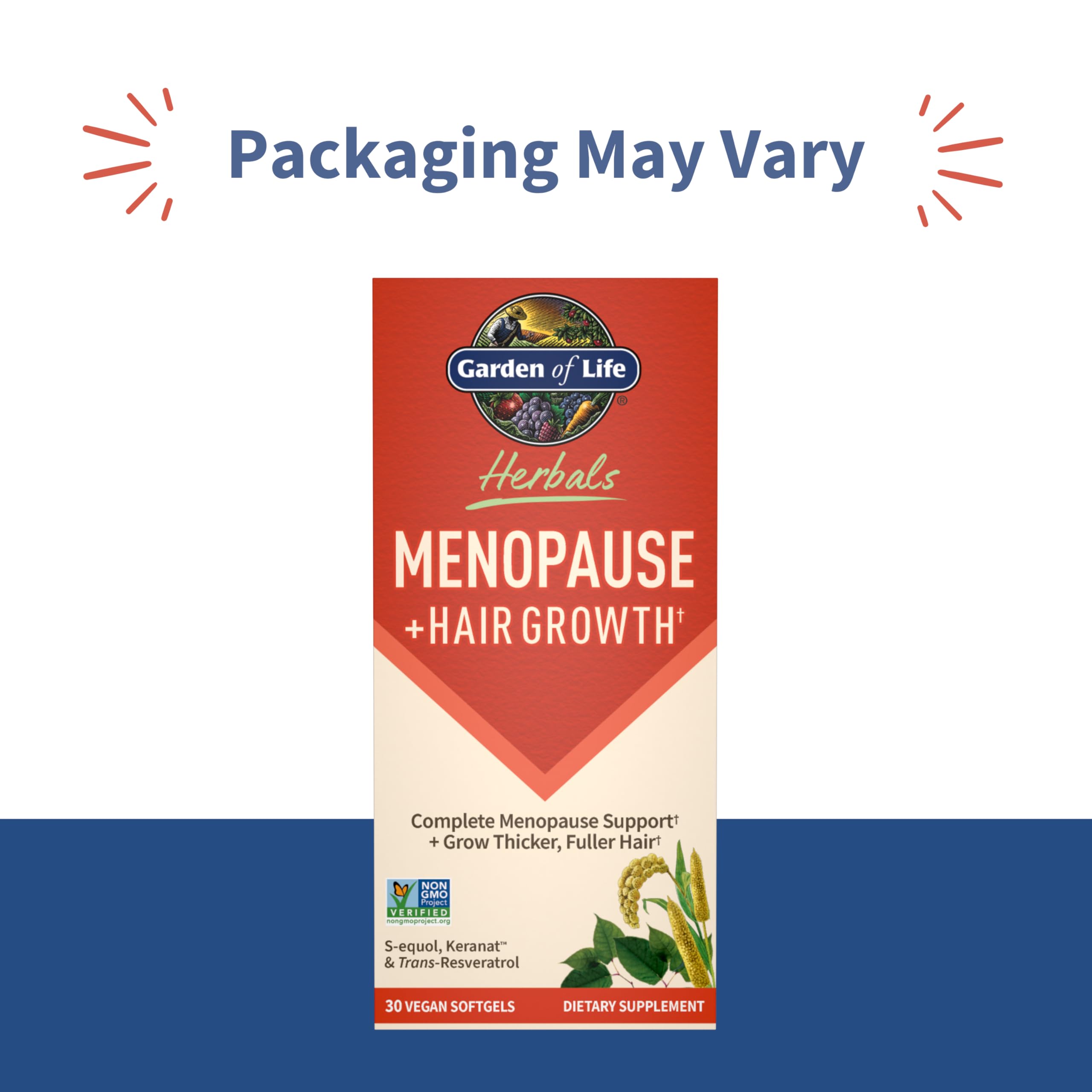 Garden of Life Herbals Menopause Supplement with S-equol & Trans-Resveratrol for Multi-Symptom Relief, Keranat for Thicker, Fuller Hair Growth – Non-GMO, Gluten-Free, Vegan, Berry Flavor, 30 Servings Garden of Life buy supplements canada