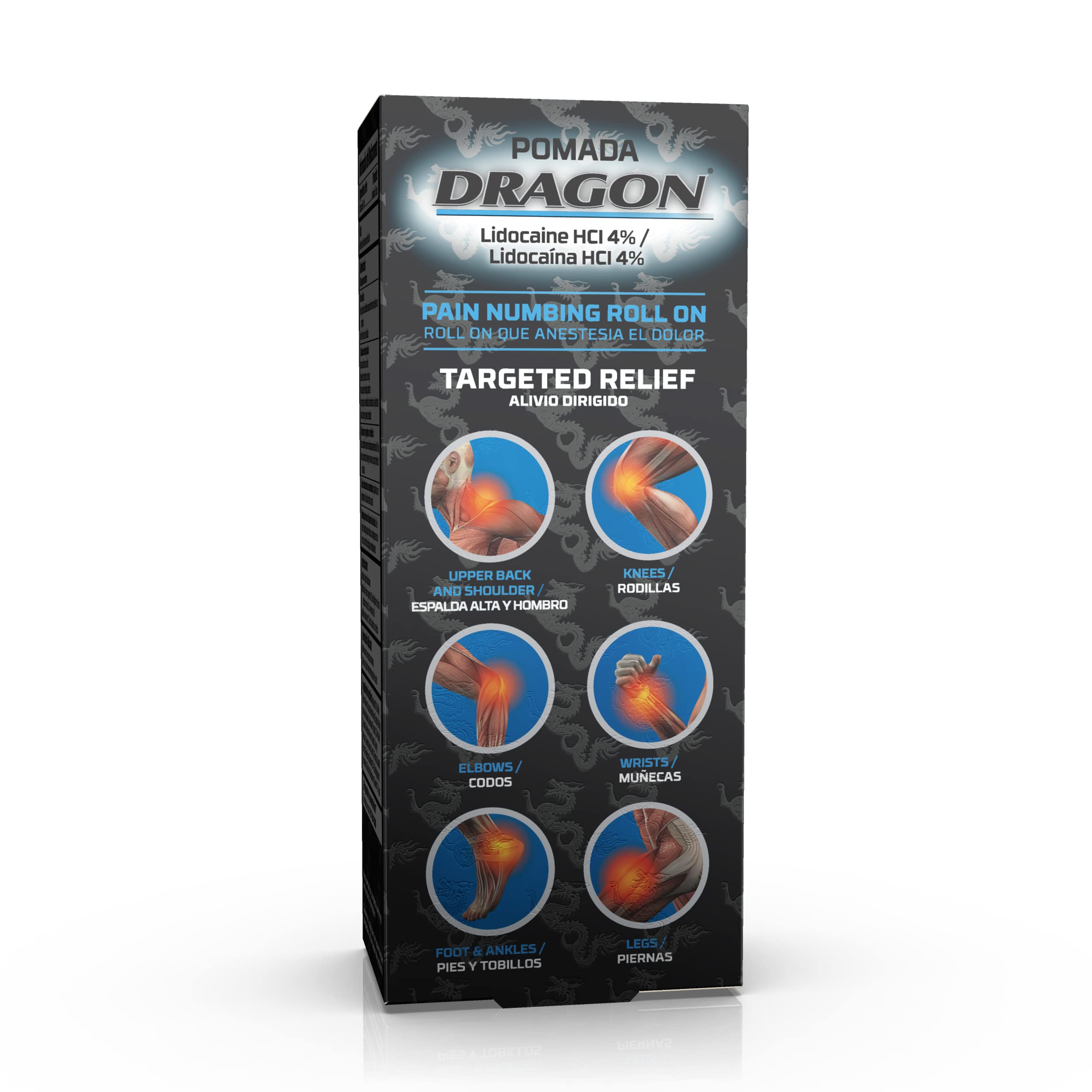 Dragon - POMADA, Maximum Strength- Pain Numbing & Long Lasting Pain Relief No Mess Applicator with Lidocaine Roll On, 2.5 oz, Pack of 3 Dragon Tabs buy supplements canada