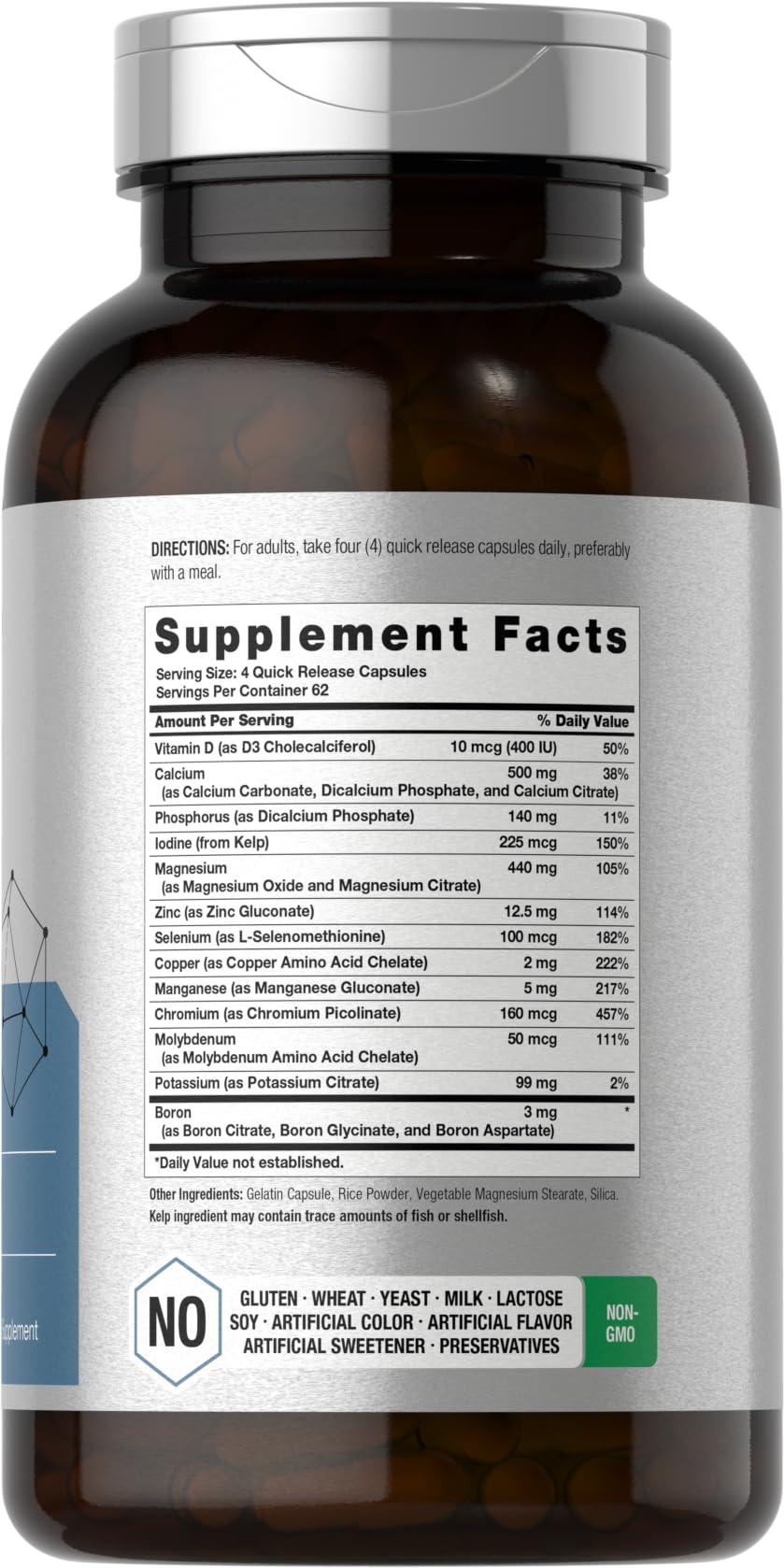 Horbäach Multi Minerals Supplement | 250 Capsules | Iron Free | Daily Mineral Complex for Men and Women | Non-GMO & Gluten Free Horbäach buy supplements canada
