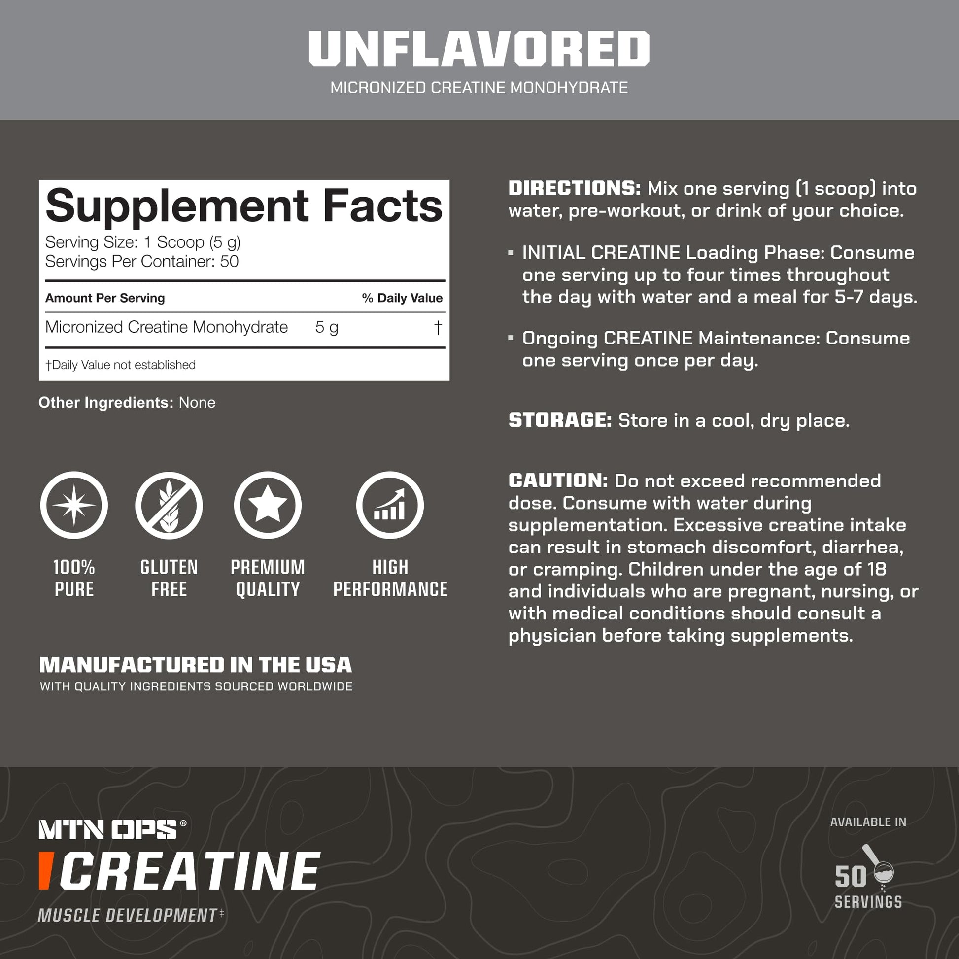 MTN OPS Micronized Creatine Monohydrate Powder – Unflavored 5 g per Serving, 50 Servings – Pure Creatine for Men for Muscle Recovery & Strength Training MTN OPS buy supplements canada