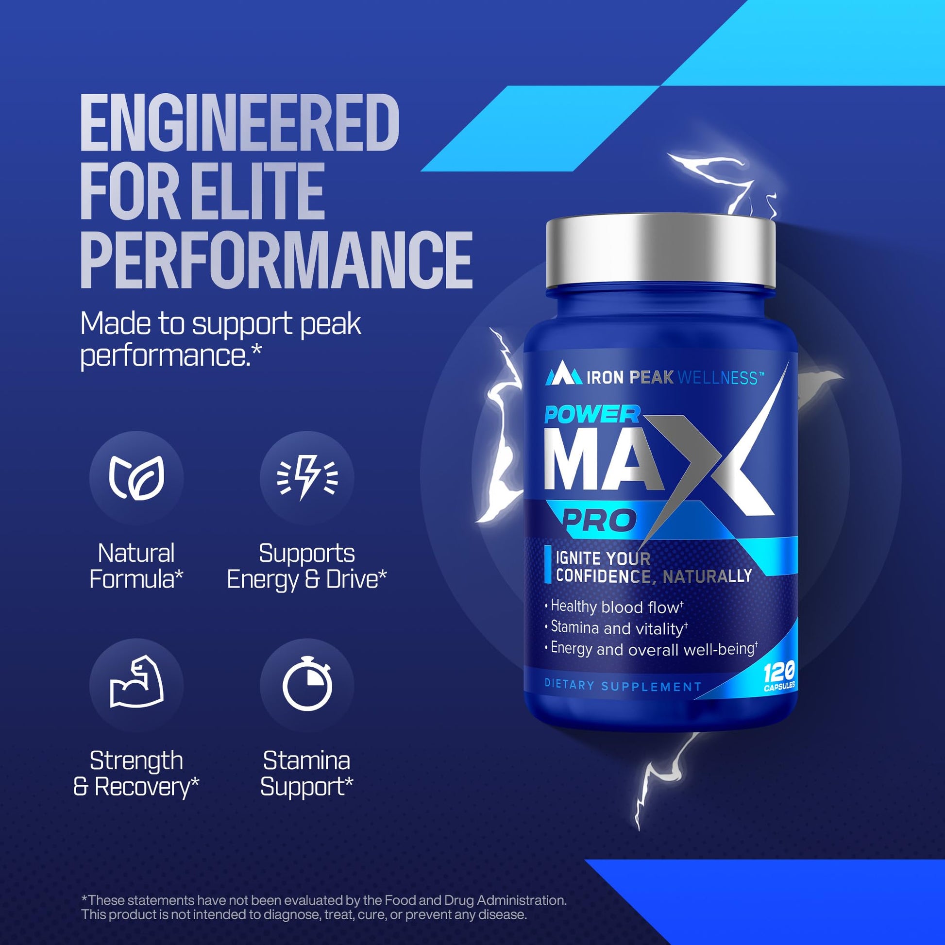 Testosterone Booster Pills for Men - Male Enhancing Supplement - Fast Acting Blood Flow, Muscle Growth, Strength, Energy, Libido, Endurance, Workout - Natural Performance Test Boost - 60 Day Serving IronPeak Wellness buy supplements canada