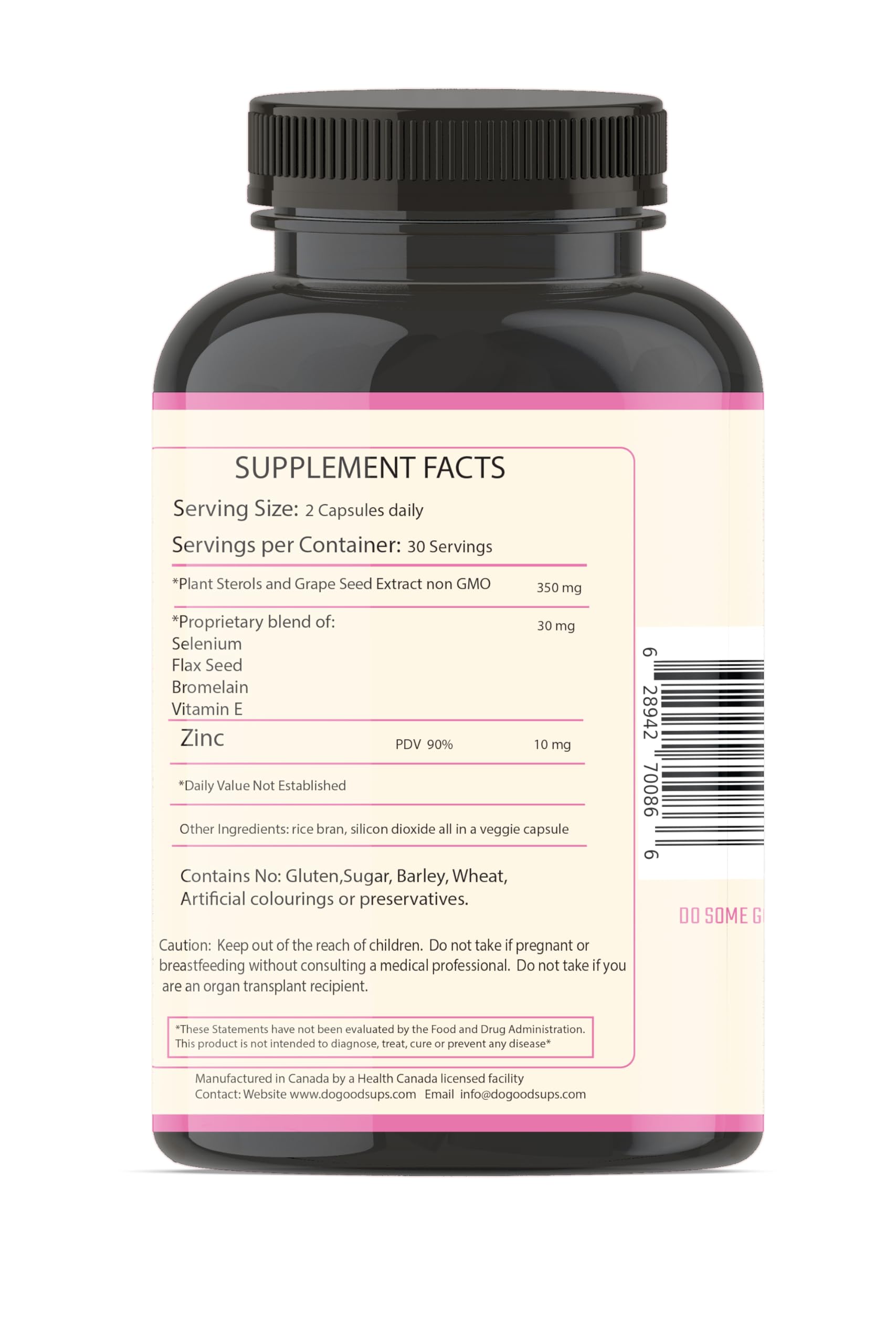 Do Good Sups The Looker 60 Caps- Skin Hair and Nails Vitamins - Natural Collagen Production - Reduces Hair Thinning - Skin Elasticity - Skin Moisture - Plant Sterols Bromelain Zinc Vitamin E Selenium Do Good Sups buy supplements canada