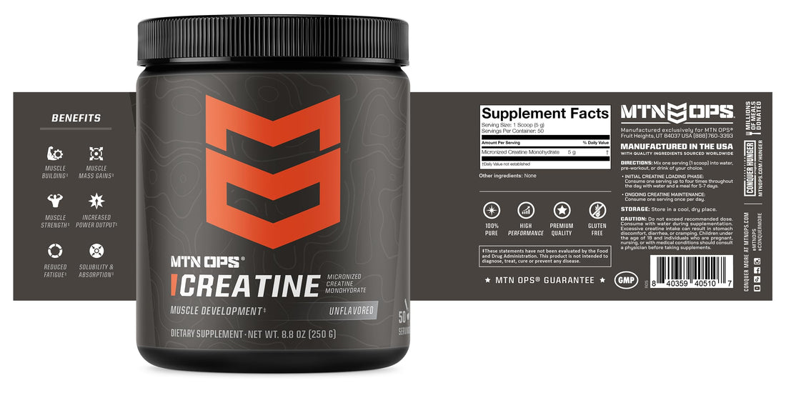 MTN OPS Micronized Creatine Monohydrate Powder – Unflavored 5 g per Serving, 50 Servings – Pure Creatine for Men for Muscle Recovery & Strength Training MTN OPS buy supplements canada
