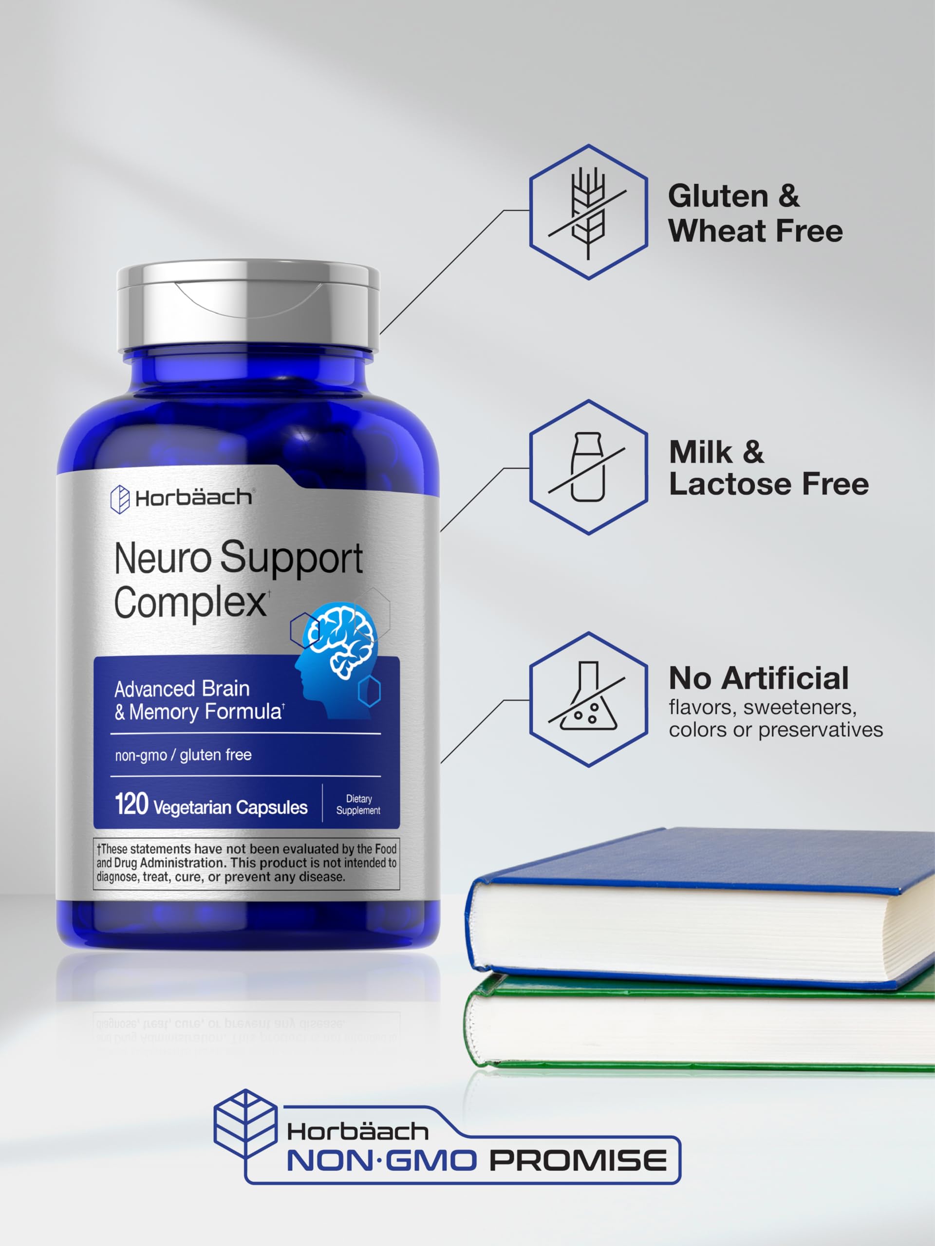 Horbäach Brain Supplement | 120 Capsules | with Phosphatidylserine & DMAE | Advanced Formula for Memory, Focus, Clarity | Vegetarian & Gluten Free | Neuro Support Horbäach buy supplements canada