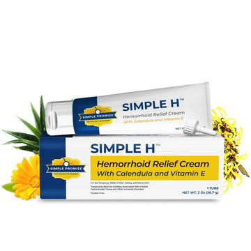 Simple Promise – Simple H Hemorrhoid Cream – Gentle Fast-Absorbing Formula with 28 Potent Ingredients & Enhanced Delivery System – Paraben-Free, Promotes Comfort & Relief, 2 oz Simple Promise buy supplements canada