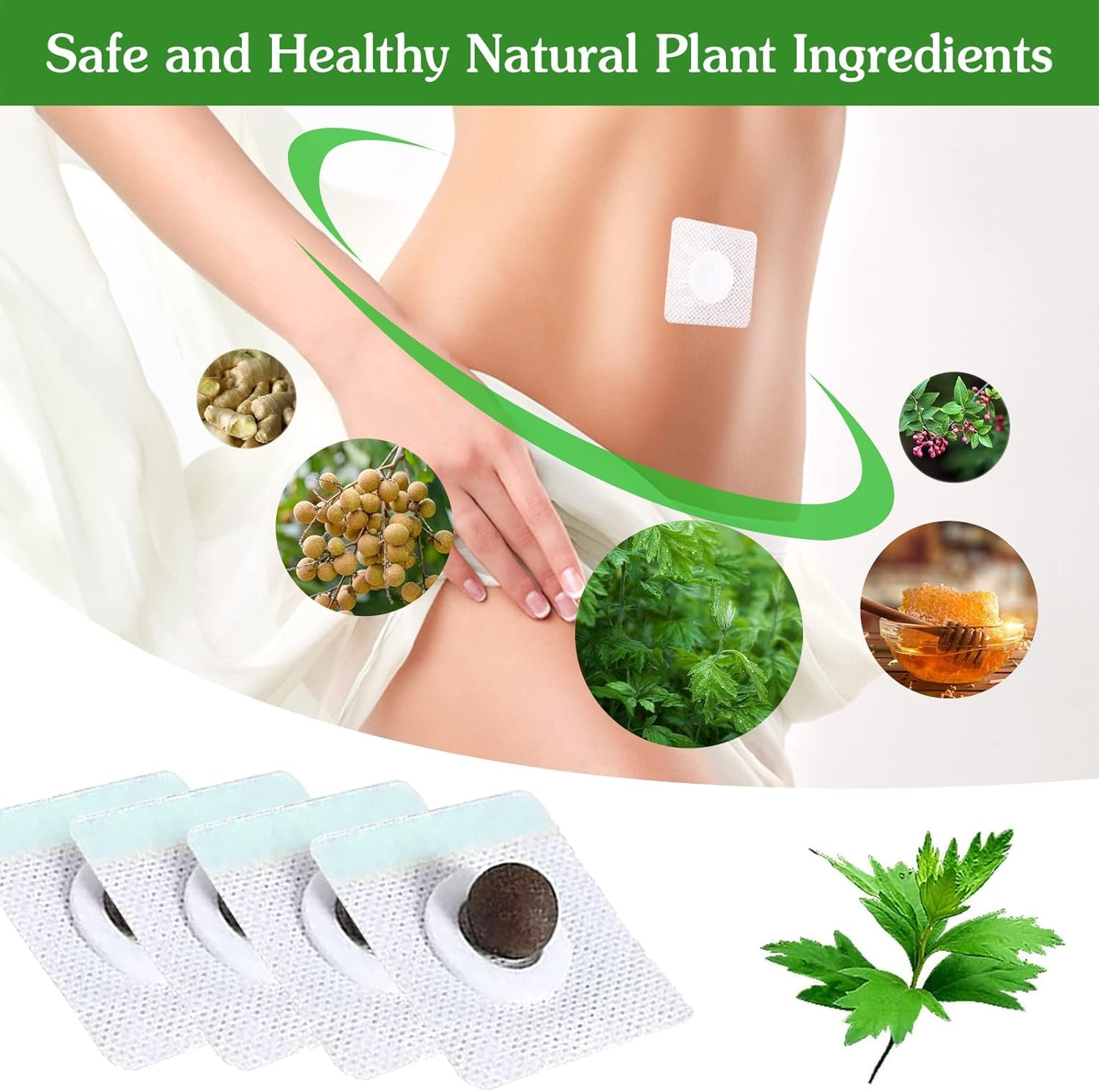 Mugwort Belly Patch,30Pcs Natural Wormwood Essence Pills and 30Pcs Belly Sticker, Moxa Hot BENJEN buy supplements canada
