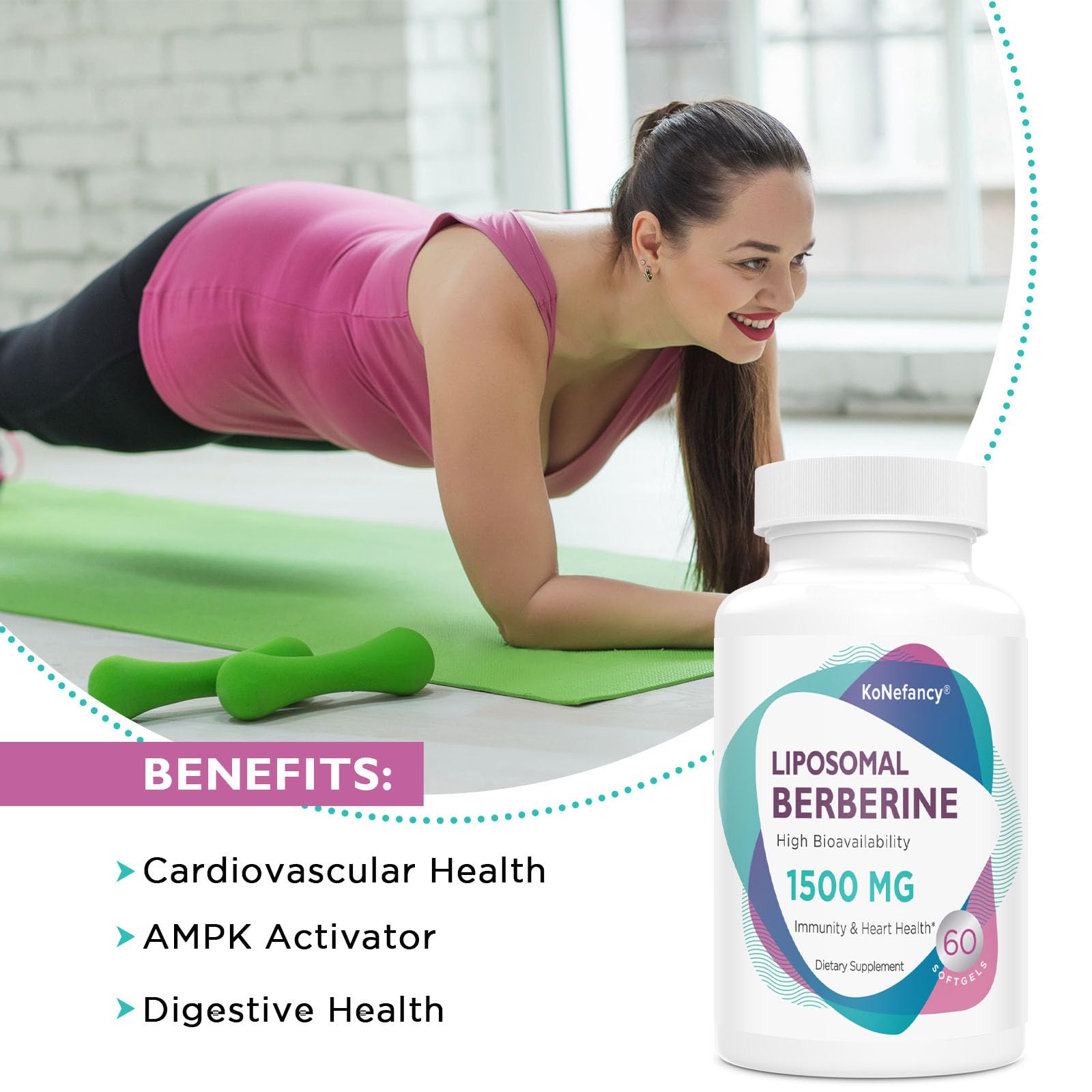 Berberine HCL Supplement 1500mg - High Bioavailability Liposomal Berberine Capsules KoNefancy buy supplements canada