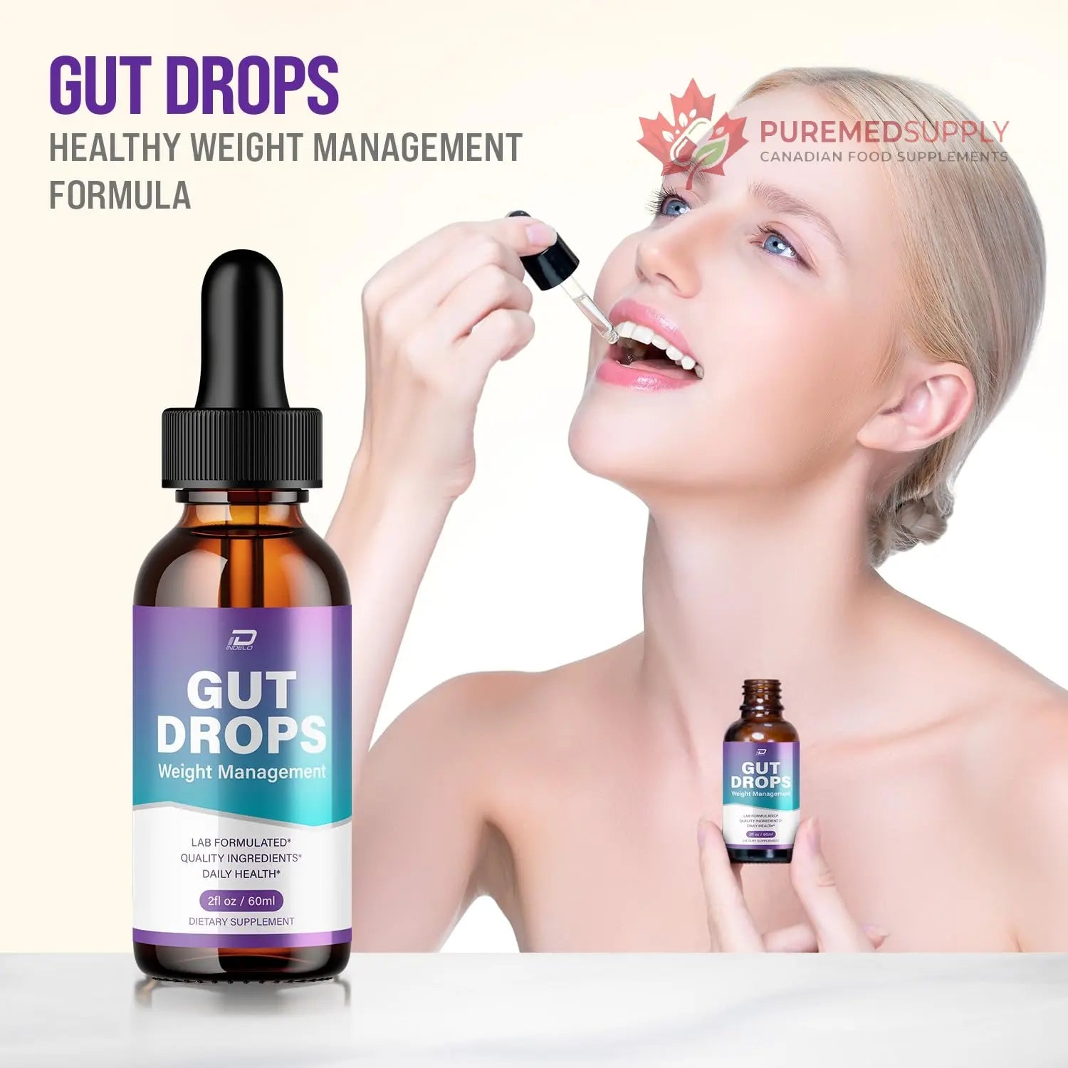 Indelo Gut Drops Healthy Formula – GutDrops All Natural Healthy Levels - Extra Strength Liquid, Reviews (1 Pack – 1 Month Supply) Indelo buy supplements canada