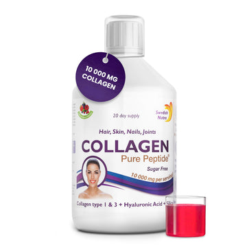 Swedish Nutra Liquid Bovine Collagen - Pack of 500ml, 20 Day Supply | Sugar Free Berry Flavour Swedish Nutra buy supplements canada