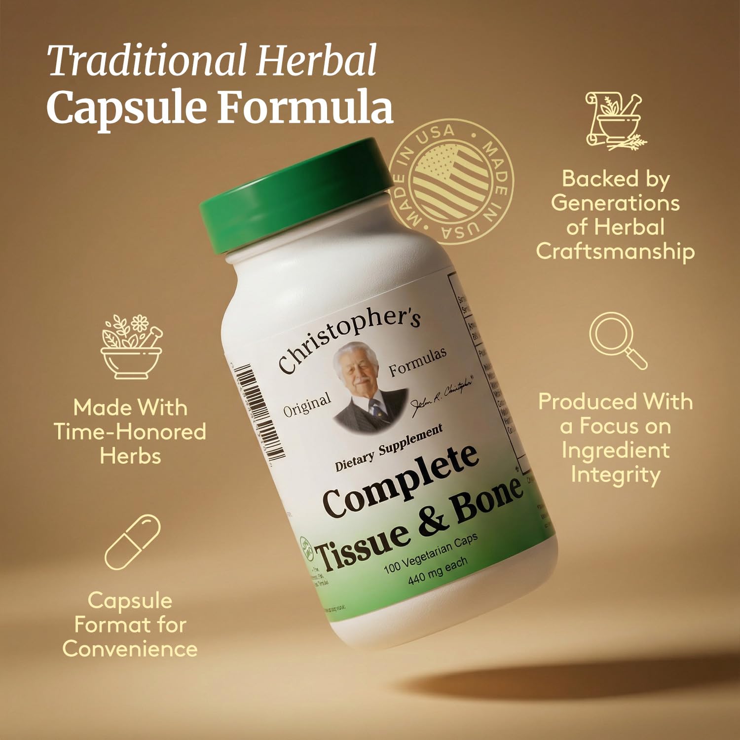 Christopher's Original Formulas Complete Tissue & Bone Formula – 100 VCaps | Herbal Support for Bones & Connective Tissue - Pack of 2 Christopher's Original Formulas buy supplements canada