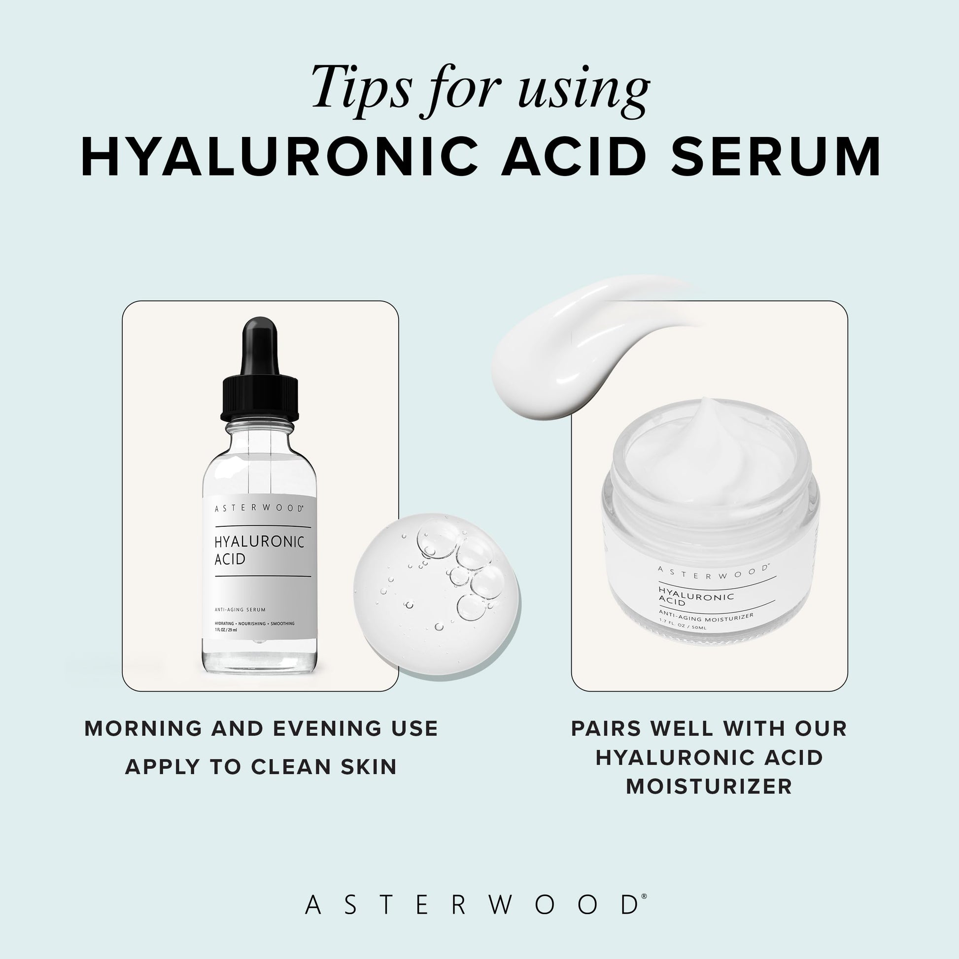 Asterwood Hyaluronic Acid Serum for Face - Plumping, Anti-Aging, Hydrating - Fragrance-Free - 1 Fl Oz Asterwood buy supplements canada