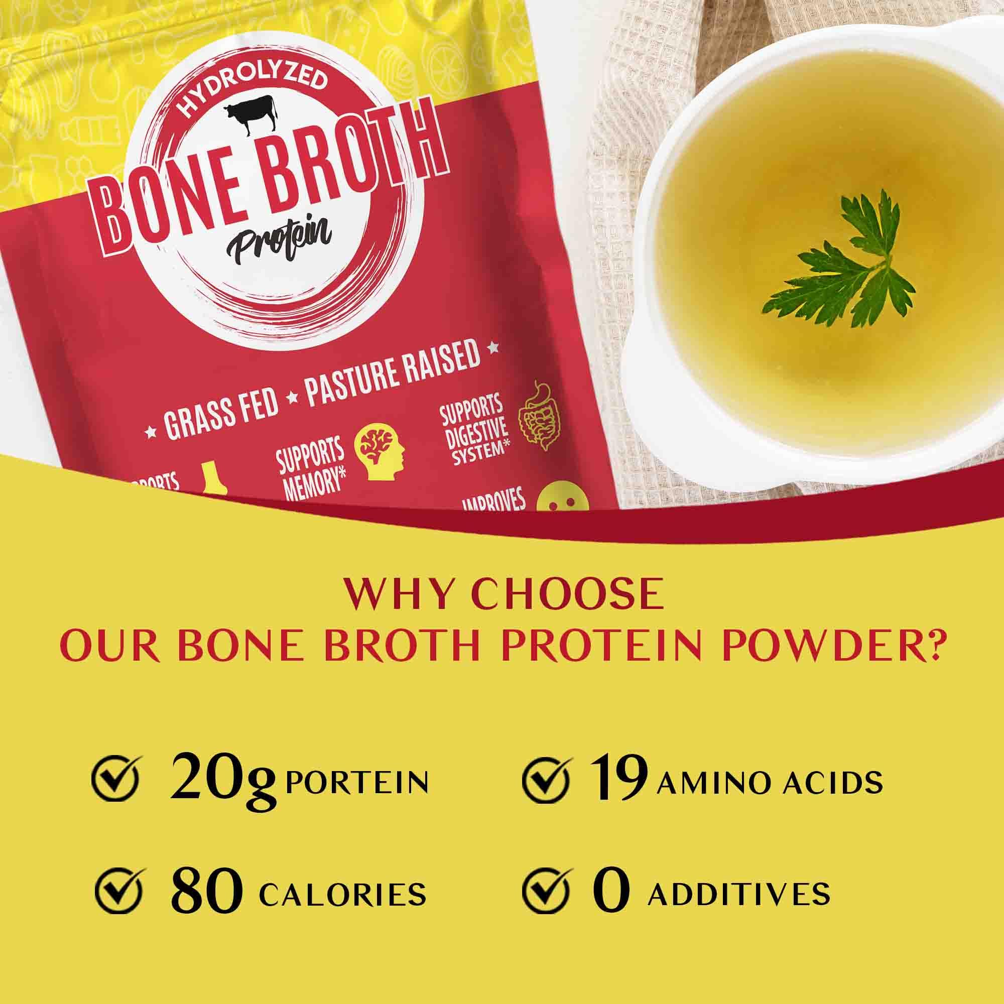 Zammex Bone Broth Packets-20g Collagen Protein-Beef Bone Broth Powder to Go-30 Travel Zammex buy supplements canada