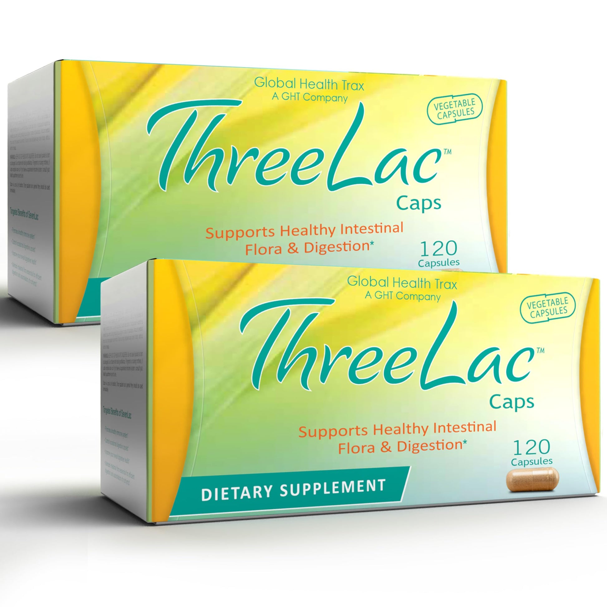 GHT - ThreeLac Probiotic Capsules, 240 Ct - Comprehensive Digestive Support for Men, Women, and Children - Immune System and Gut Balance, Non-GMO ght Global Health Trax buy supplements canada