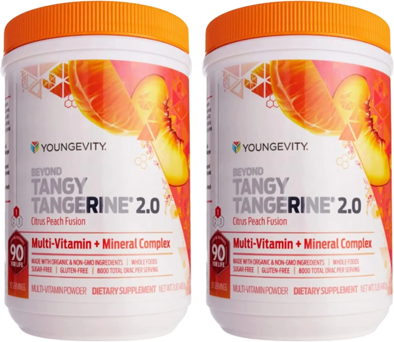 Youngevity Beyond Tangy Tangerine 2.0 Citrus Peach Ultimate Multi-Vitamin & Mineral Complex - Made with Natural & Whole Foods | 8,000 ORAC | 2 Canisters Youngevity buy supplements canada