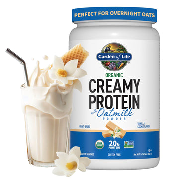 Garden of Life Creamy Vanilla Cookie Protein Powder + Oatmilk 20g Organic Vegan Plant Garden of Life buy supplements canada