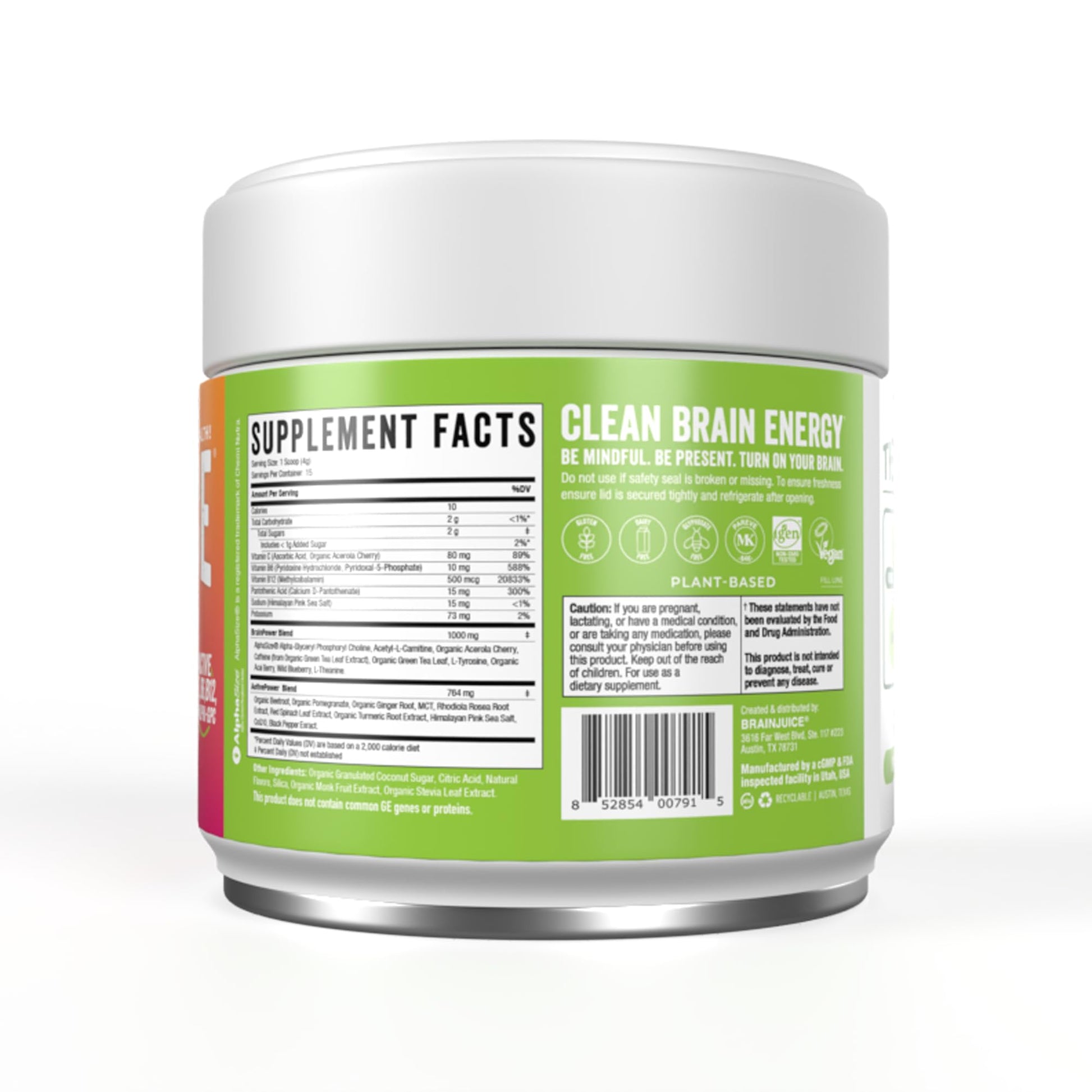 BrainJuice Nootropics Brain Support Supplement, Gluten Free Powder for Energy and Focus, Pre Workout w/Alpha GPC, Vitamin B & Organic Green Tea Extract Caffeine, Active Pomegranate Acai, 15 Servings BrainJuice buy supplements canada