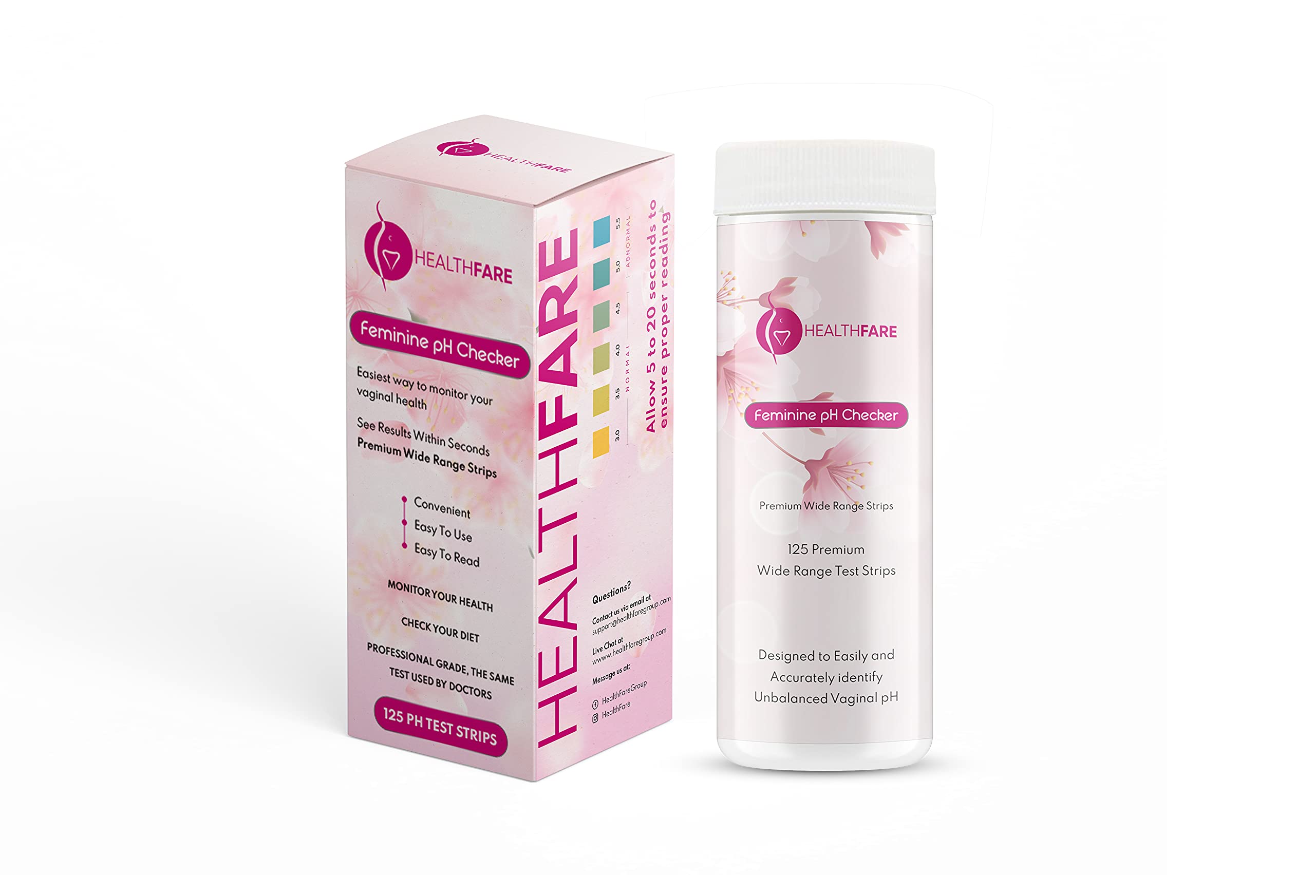 Healthfare Feminine pH Checker Test Strips to Monitor Intimate Health, Balance pH Level 3.0-5.5 Healthfare buy supplements canada