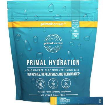 Primal Harvest Electrolytes Powder Packets Primal Hydration, Easy Open Packets, Energy Drink Mix (Lemon Berry, 30 Packs) (1 Bag) Primal Harvest buy supplements canada
