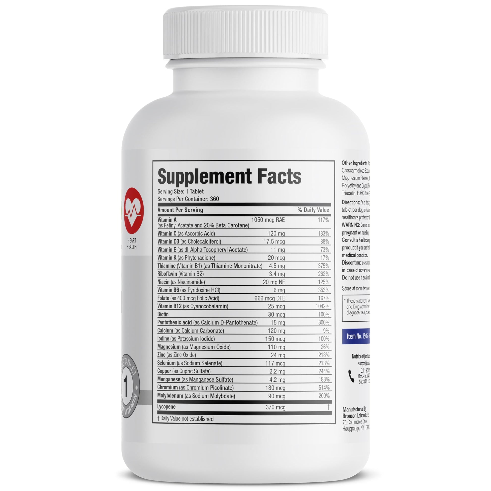 Bronson ONE Daily Mens 50+ Complete Multivitamin Multimineral, 360 Tablets Bronson buy supplements canada