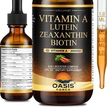 OASIS FORCE 6 in 1 Vitamin A Liquid Drops with Lutein & Zeaxanthin, Vita A Retinyl Palmitate for Skin, Vision & Immune Support, Adults & Kids Ages 6+, Vegan, Non-GMO, 2 Fl Oz OASIS FORCE buy supplements canada