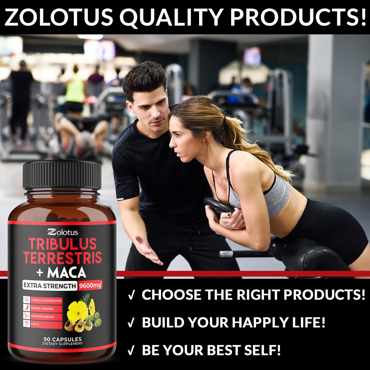 Zolotus Premium Tribulus Terrestris Capsules - 9600mg Per Serving - Combined Zolotus buy supplements canada