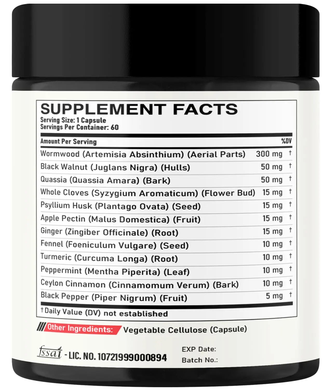 DEDICAD 12in1 Wormwood Capsules Black Walnut Cloves, Ginger, Turmeric Curcumin & Black Pepper - Immune System - 60 Capsules DEDICAD buy supplements canada