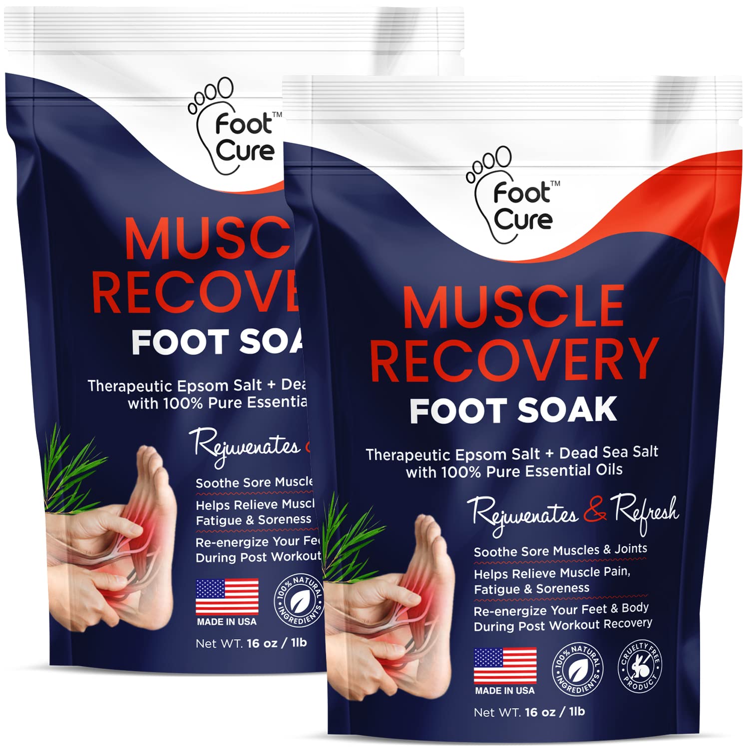 Muscle Relief Foot Soak with Epsom Salts - All Natural Salts for Post Workout Recovery FOOT CURE buy supplements canada