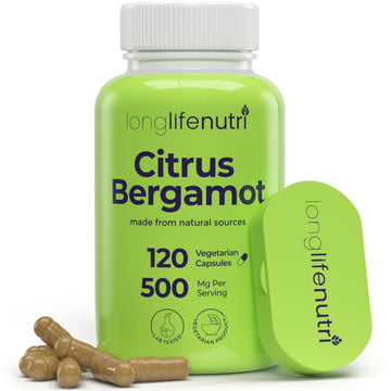 LongLifeNutri Citrus Bergamot Extract 500mg - 120 Vegetarian Capsules, 40% Polyphenolic Flavanones, 4-Month Supply, Plant-Based Anti-Oxidant, Tested, Made in USA LongLifeNutri buy supplements canada