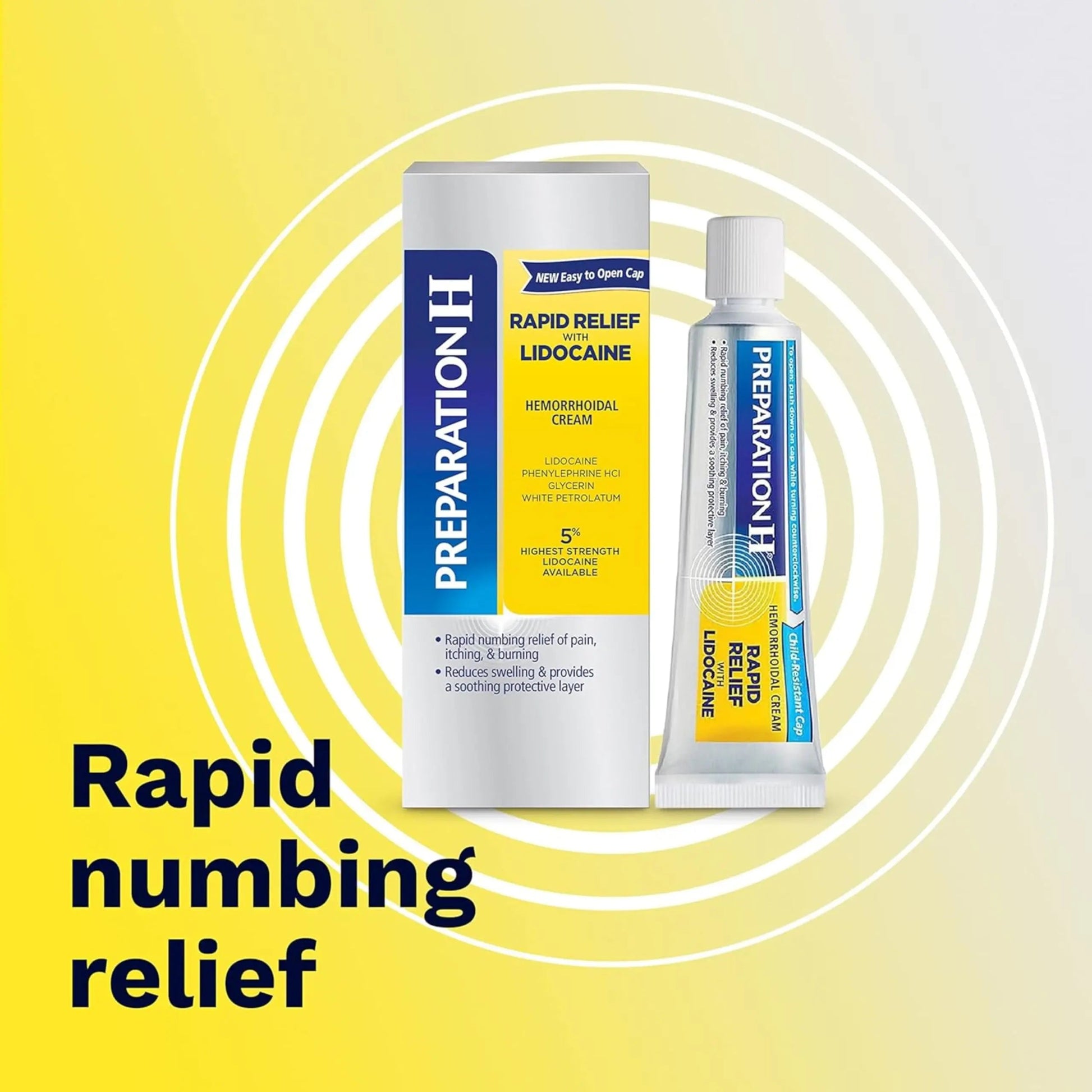 Preparation H Rapid Relief Hemorrhoid Cream with Lidocaine, Numbing Relief for Swelling, Pain, Burning and Itching - 1 Oz Tube Preparation H buy supplements canada