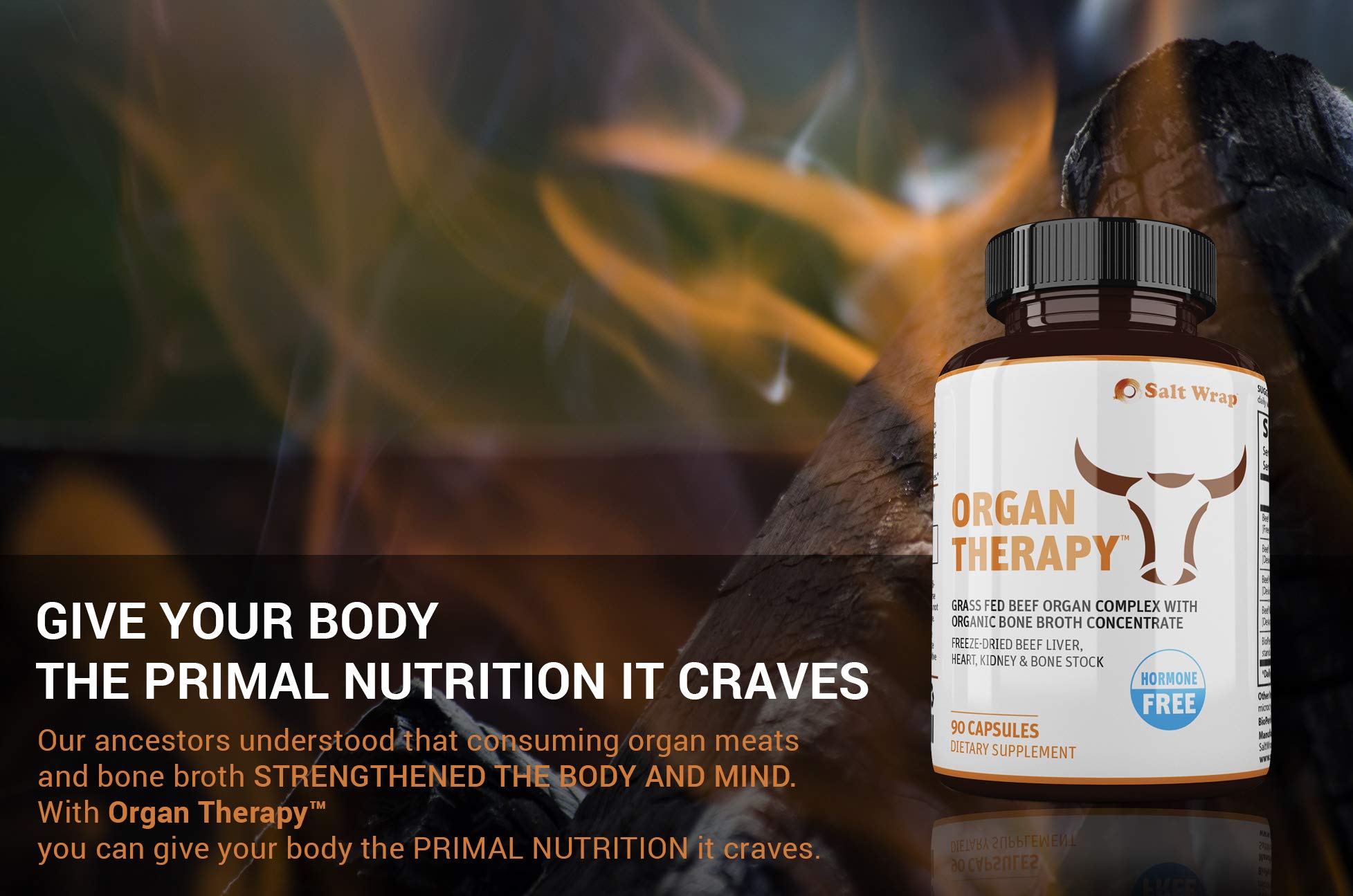 SaltWrap Organ Therapy - Grass Fed Beef Organ Meat Complex Supplement with Organic SaltWrap buy supplements canada