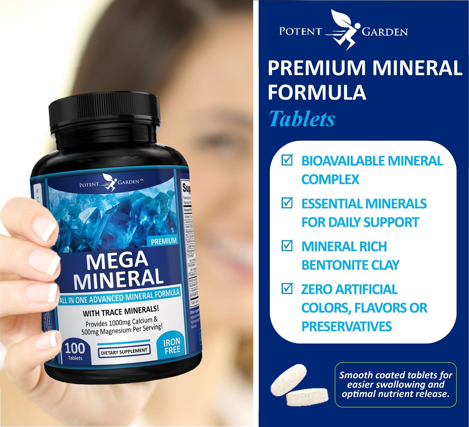 Potent Garden Mega Mineral Supplement Complete Mineral Complex with Calcium Magnesium Zinc Potassium Boron Selenium Chromium & 72 Trace Potent Garden buy supplements canada