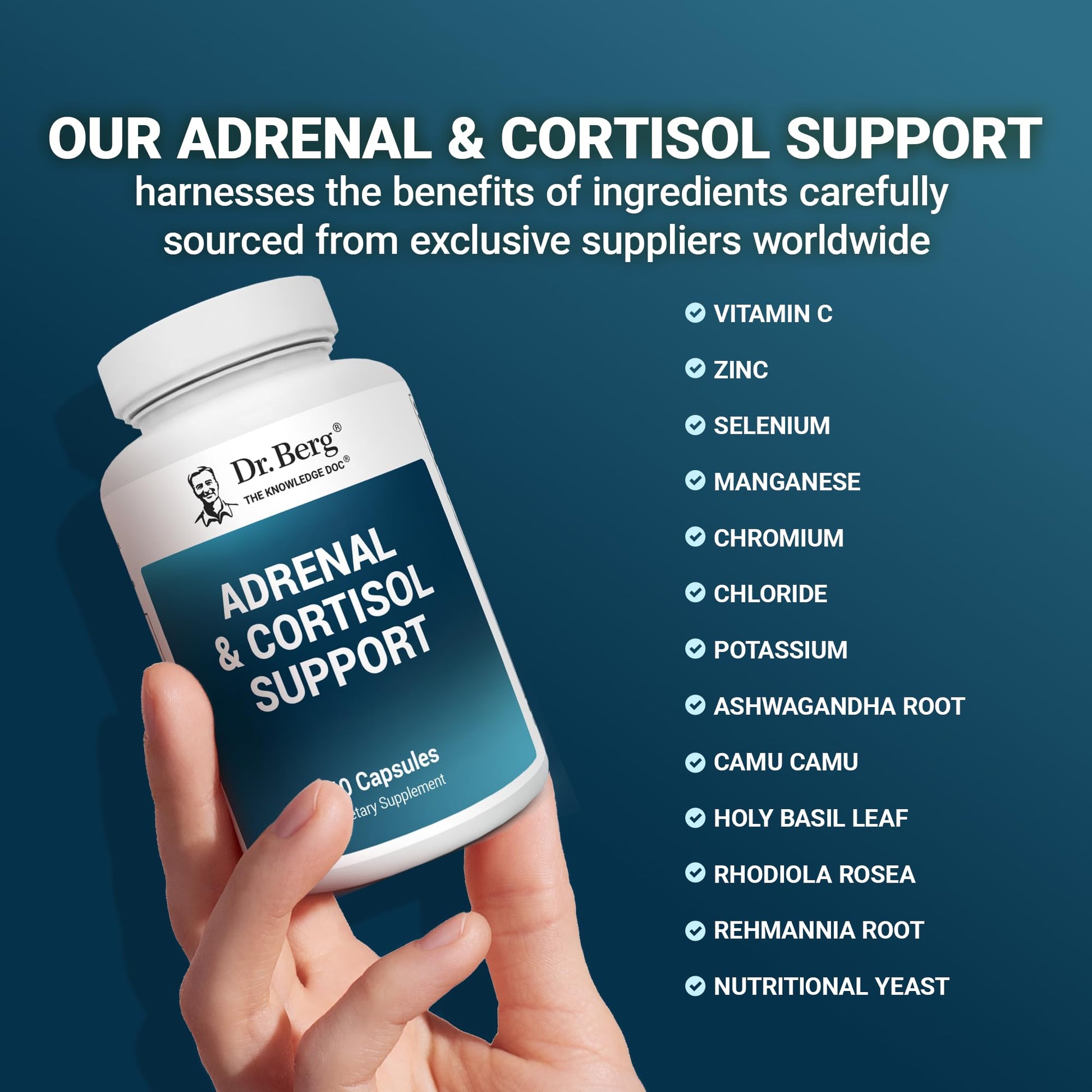Dr. Berg Adrenal & Cortisol Capsules - Adrenal Supplement & Cortisol Manager - Mood, Focus, Relaxation and Stress Support - Adrenal Supplements with Ashwagandha Extracts - 60 Capsules Dr. Berg Nutritionals buy supplements canada