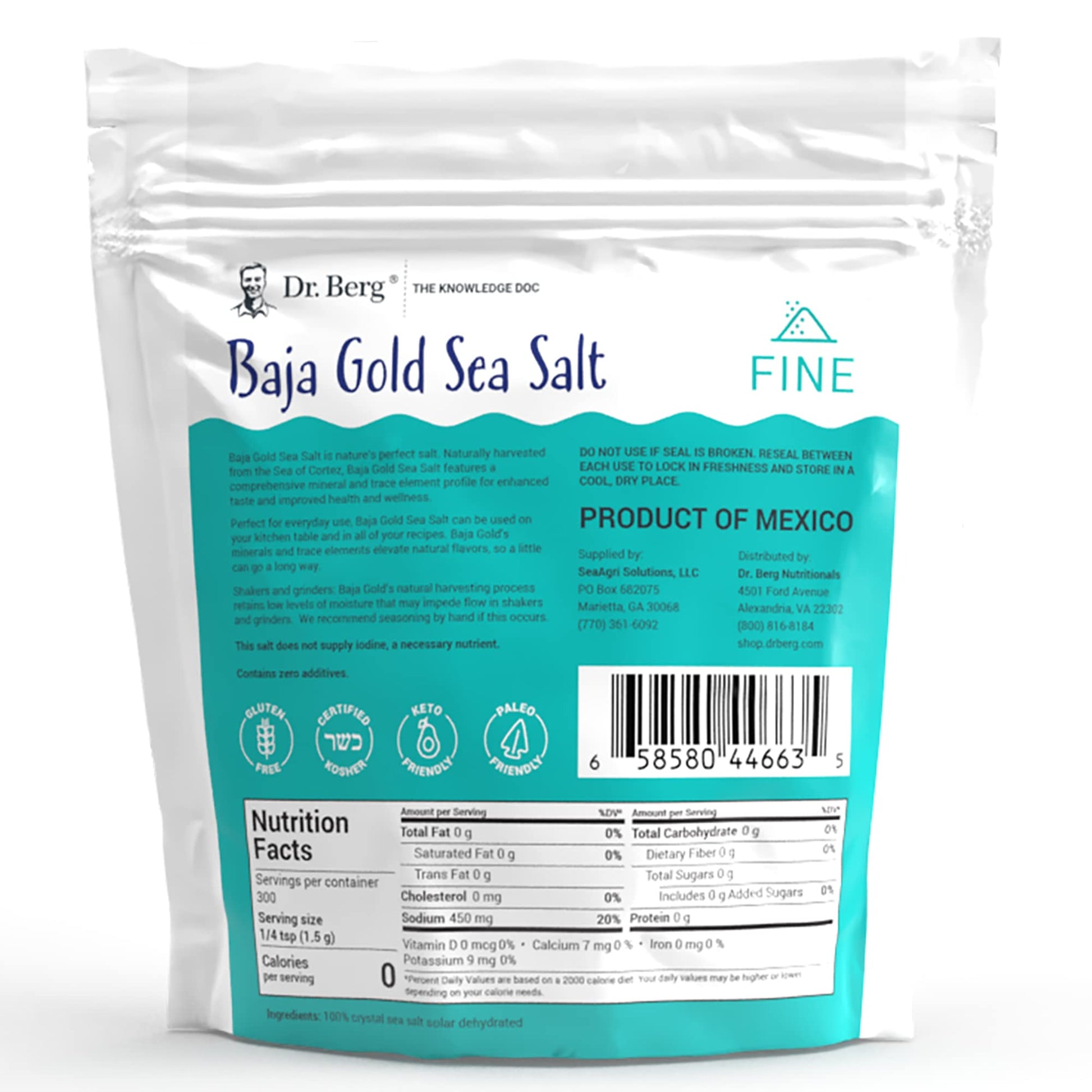 Dr. Berg's Baja Gold Sea Salt Organic - Natures Fine Sea Salt Support For Hydration Dr. Berg Nutritionals buy supplements canada